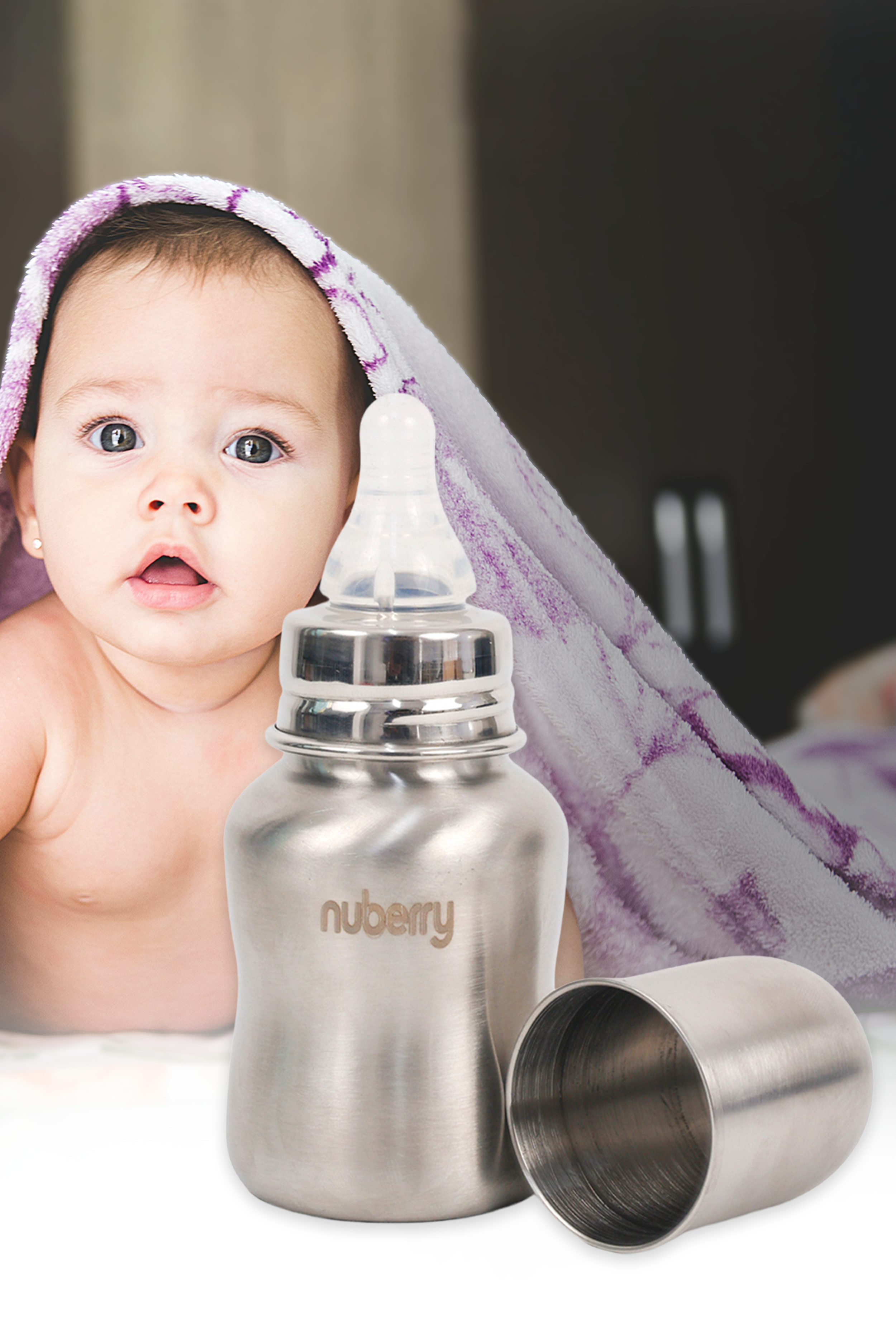 Nuberry Kids Baby Care – Steel Feeding Bottle (Regular Neck)