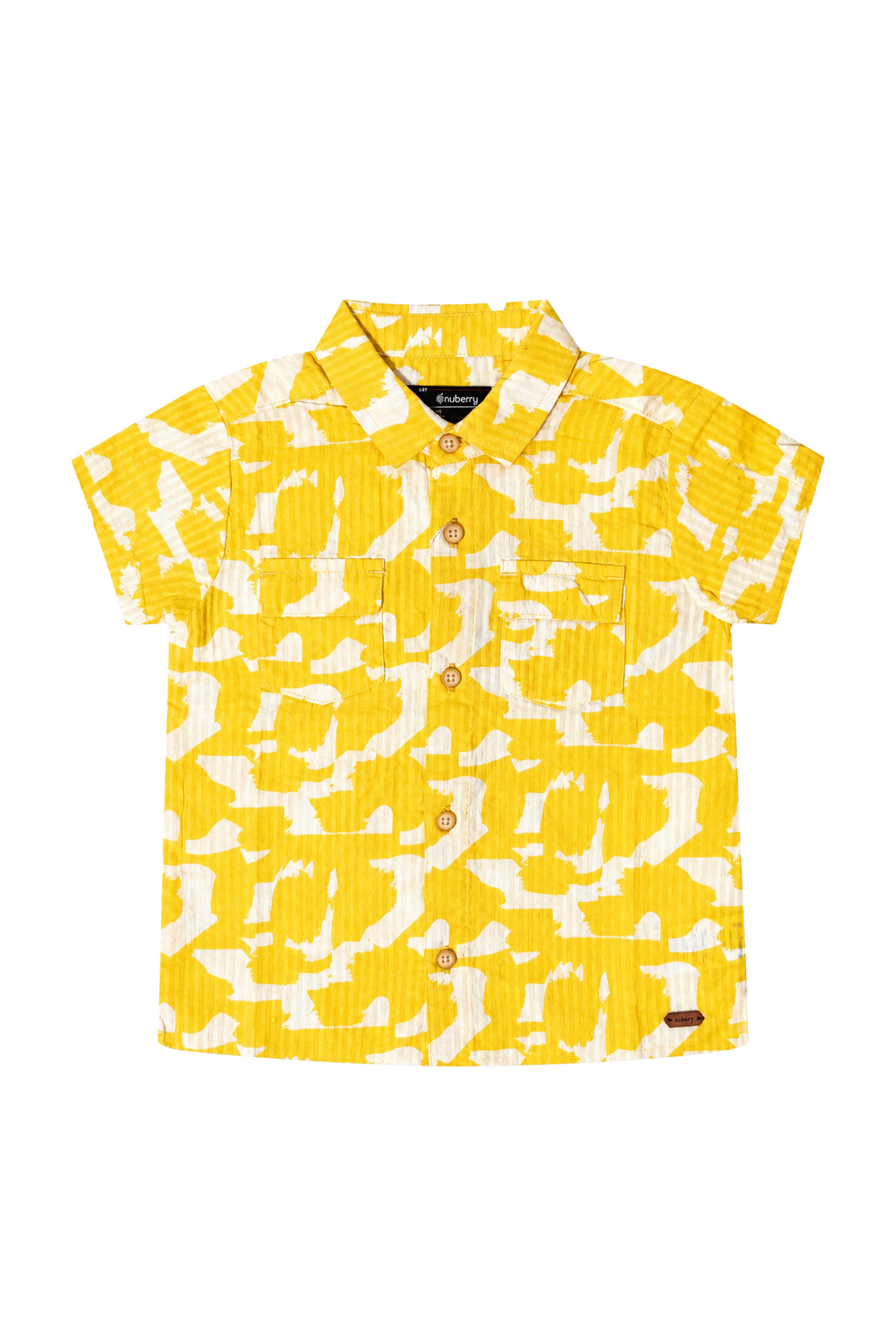 Nuberry Boys Trendy Half Sleeve Shirt | Playful Prints & Front Pocket Style