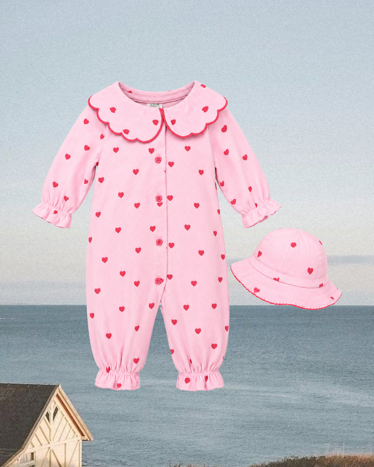 Nuberry Baby Girl Romper & Cap Set – Wrapped in Love, Made for Little Dreams