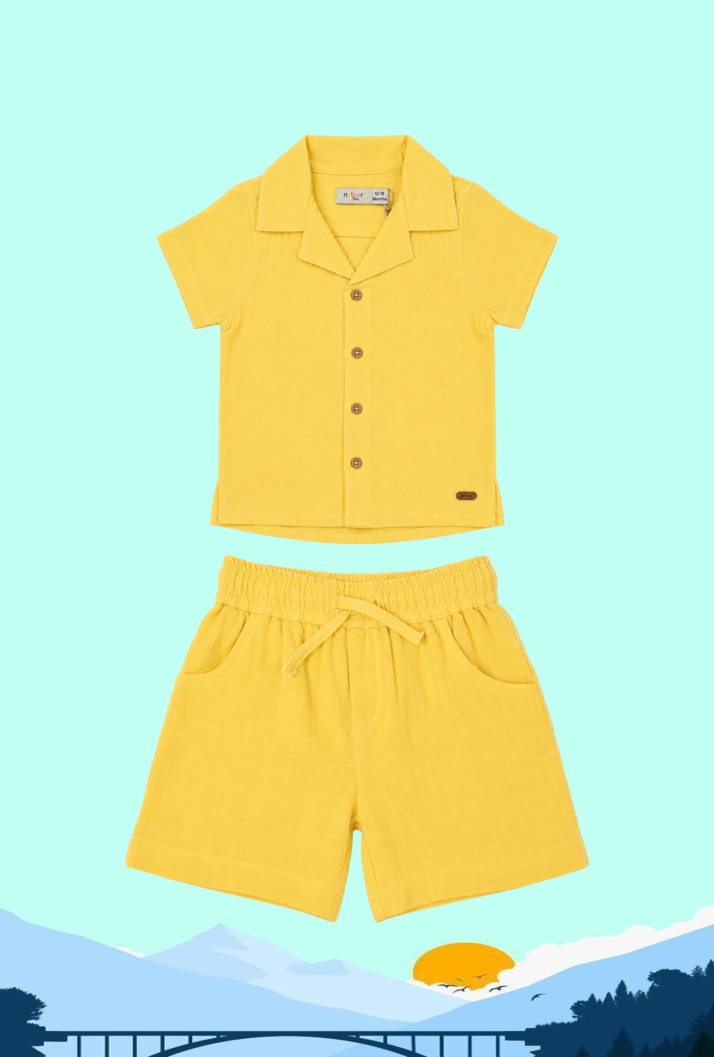 Nuberry Muslin Jabla Half Sleeve & Shorts | Soft Hugs for Your Little One