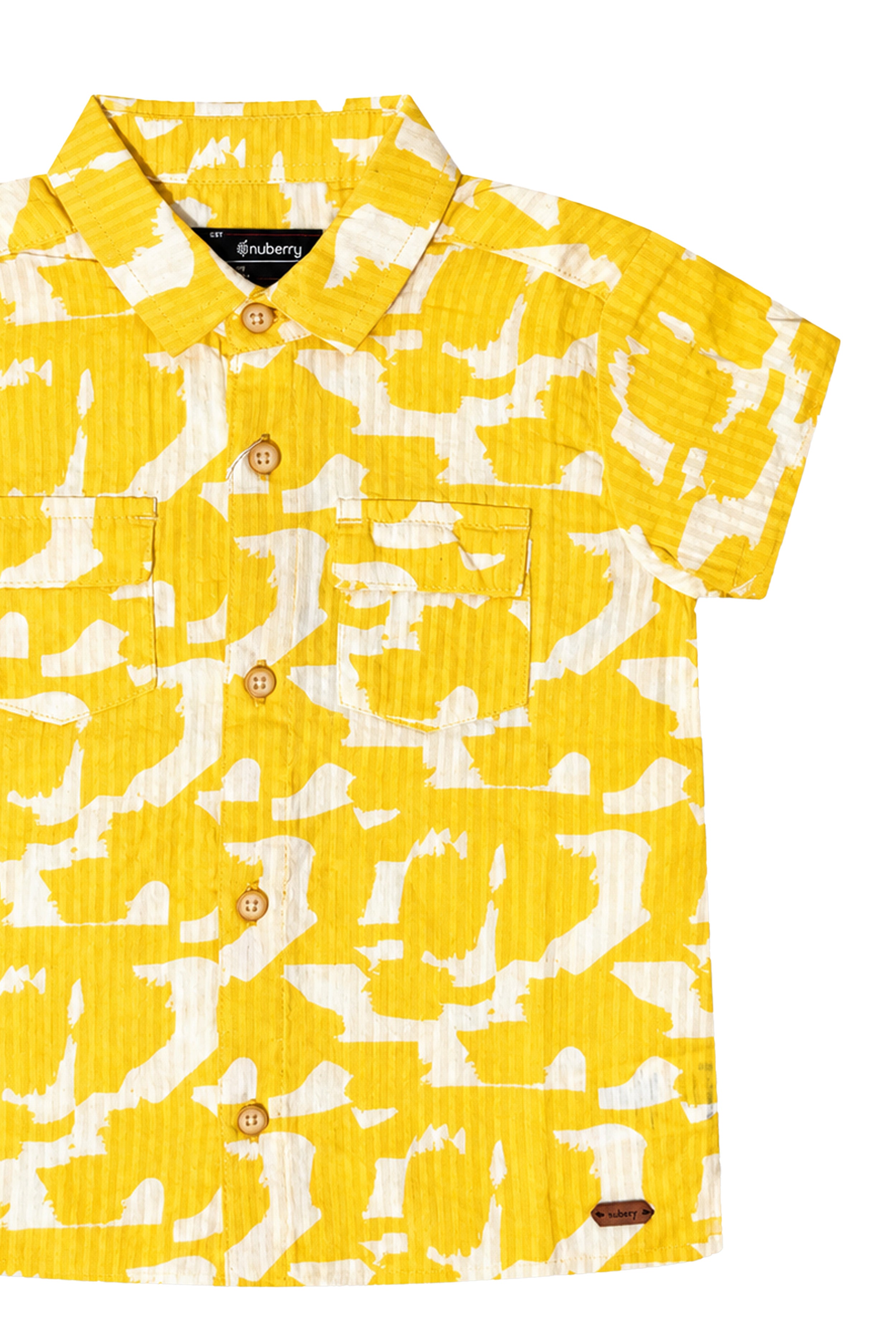 Nuberry Boys Trendy Half Sleeve Shirt | Playful Prints & Front Pocket Style