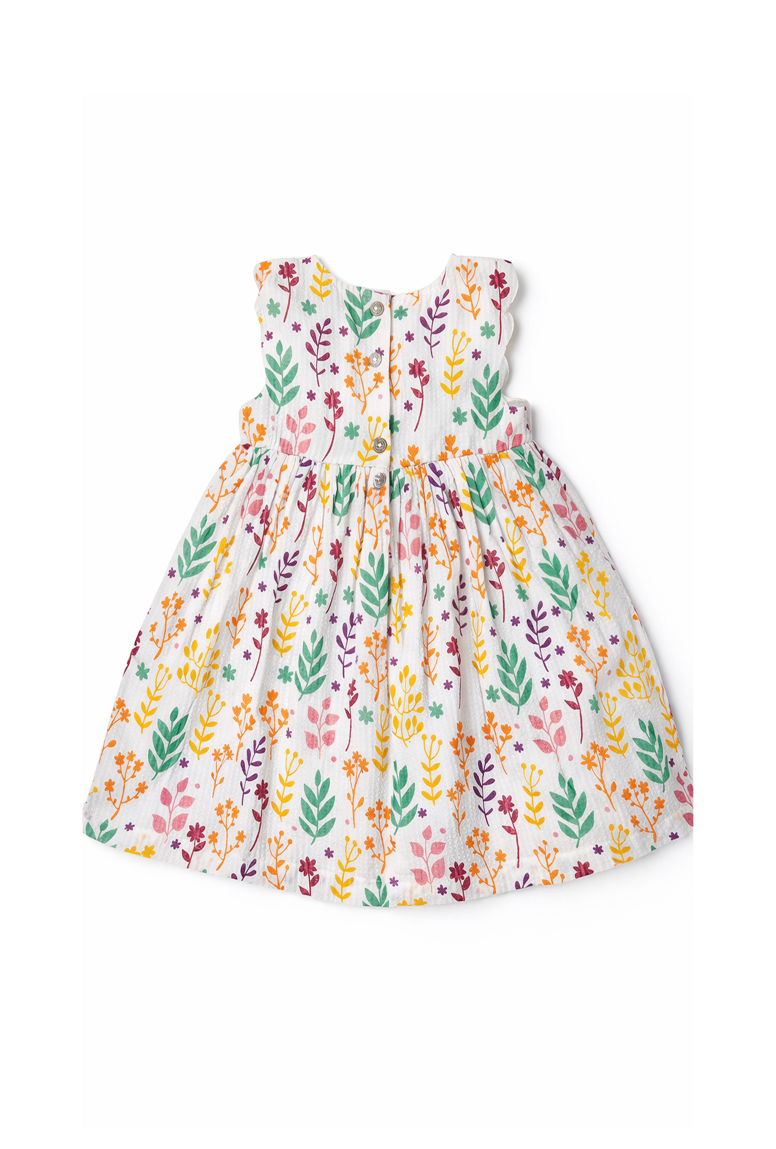 Soft Seersucker Floral Cotton Dress for Girls - Neubaby Stores