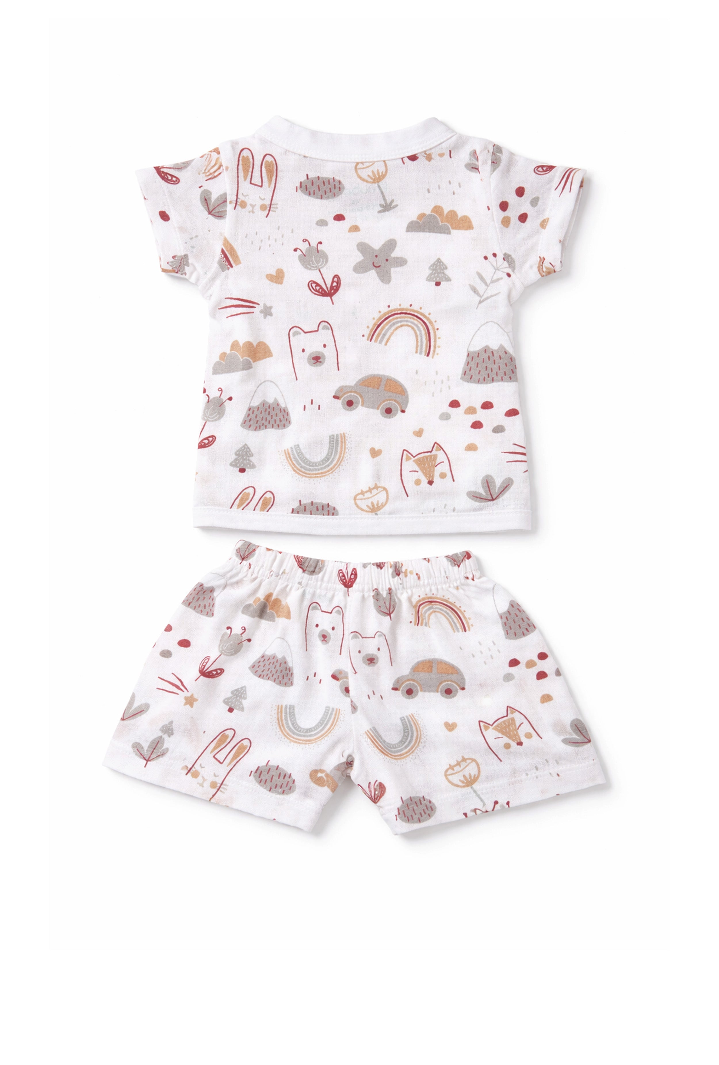 Tiny Beginnings, Wrapped in Love | Muslin Jabla & Shorts Set | Car Print