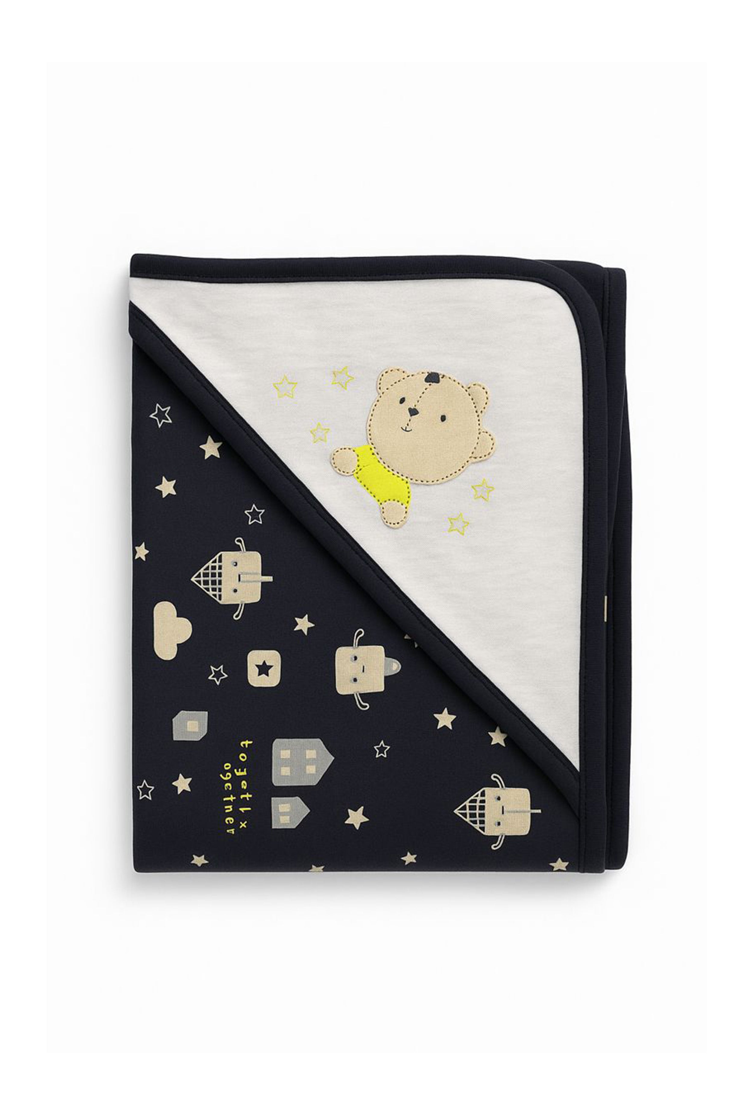 Nuberry Unisex Knitted Hooded Swaddle – Pack of 2 (Navy)