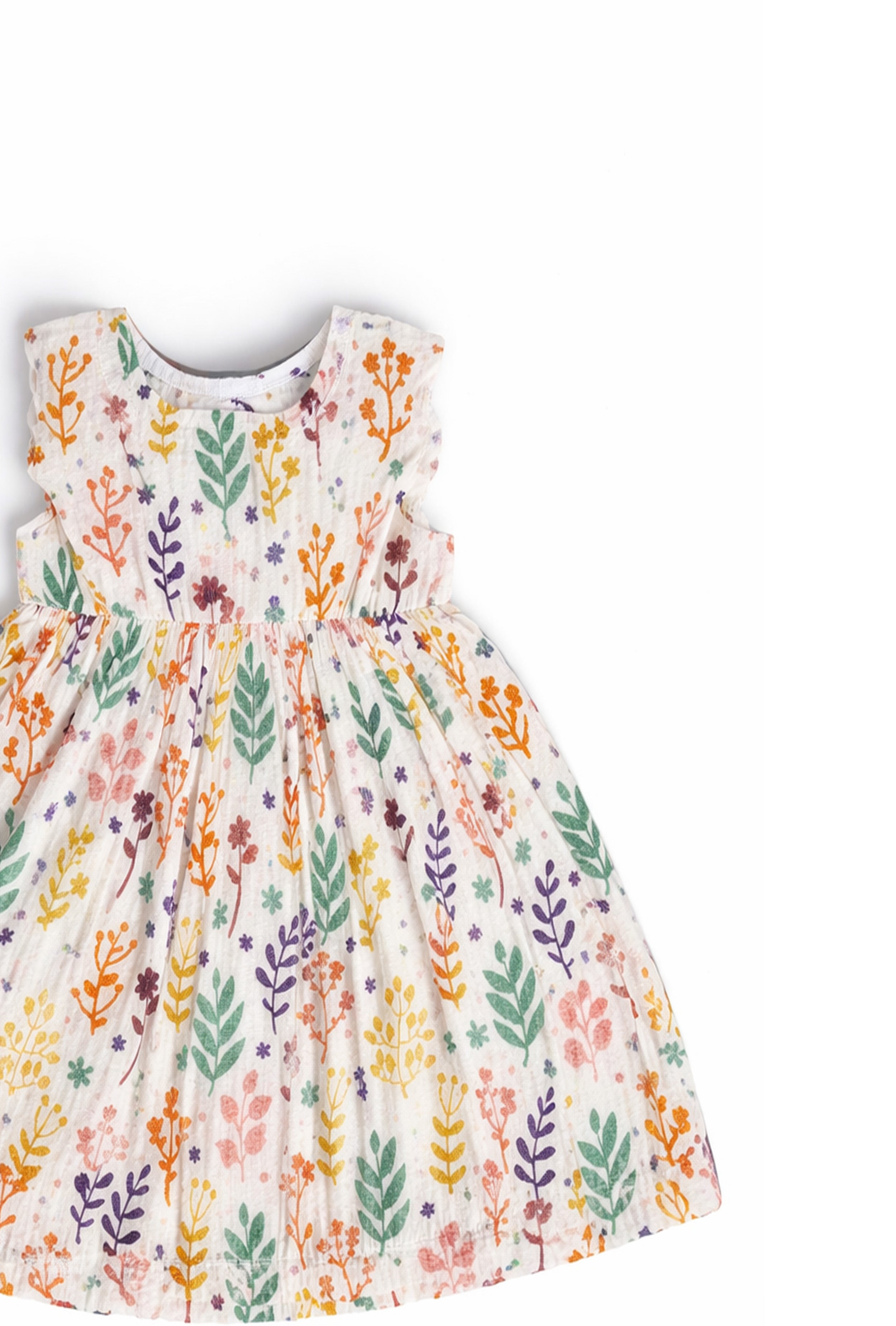 Soft Seersucker Floral Cotton Dress for Girls - Neubaby Stores