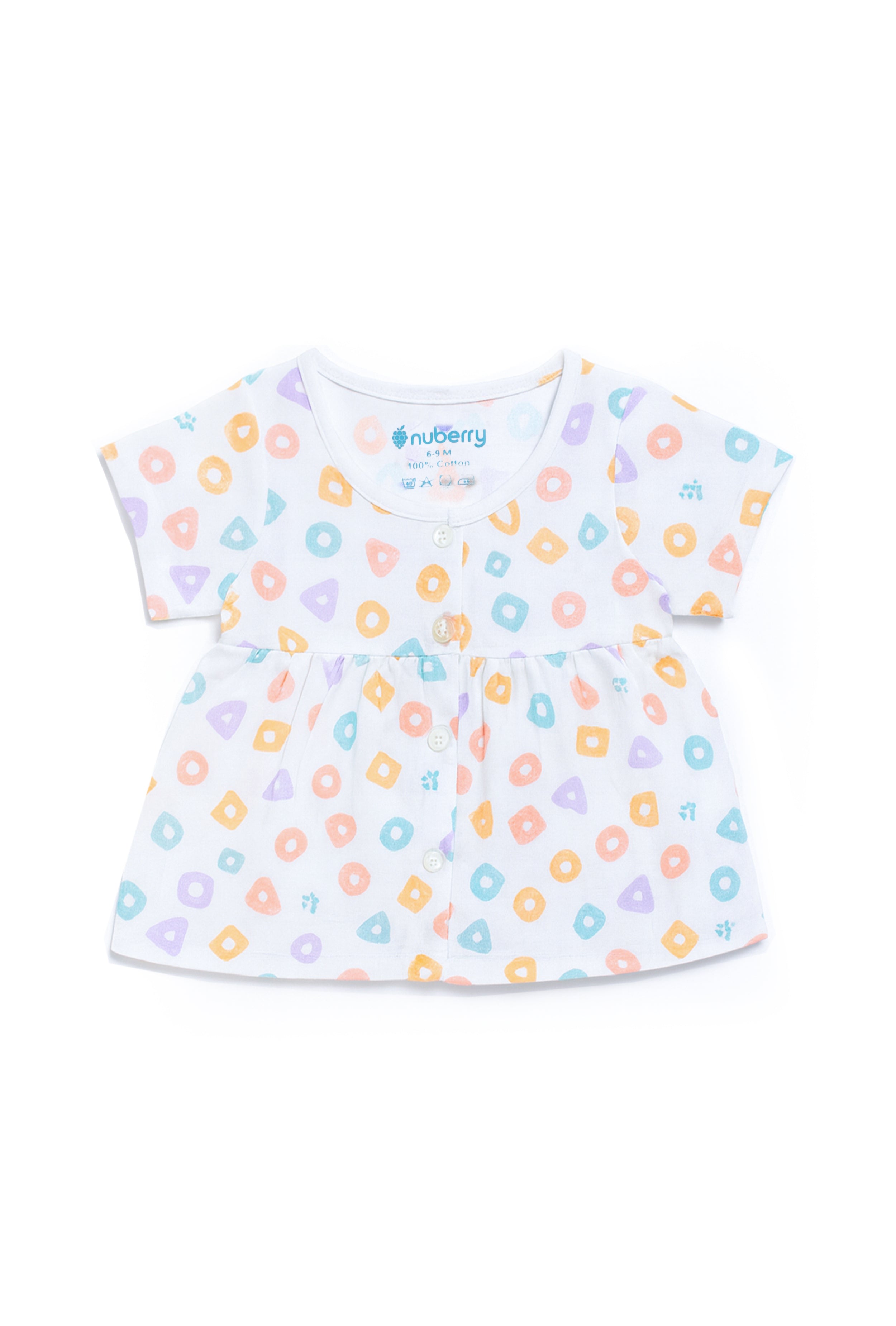 Nuberry Soft Muslin Half Sleeve Frock (Pack of 4)