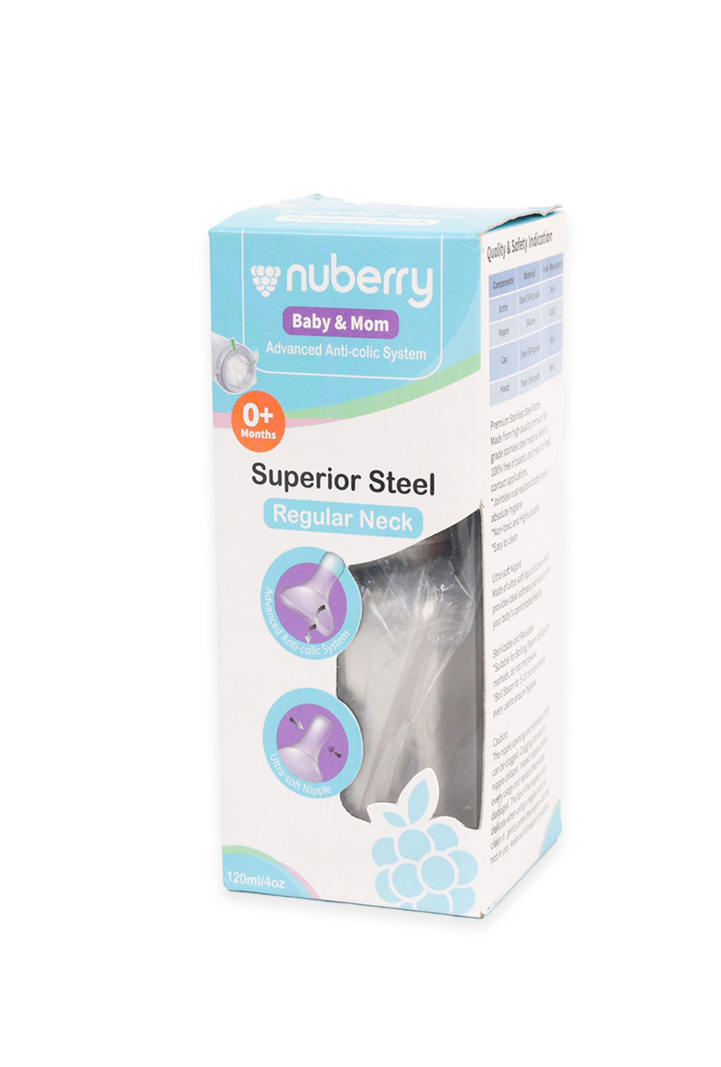 Nuberry Kids Baby Care – Steel Feeding Bottle (Regular Neck)