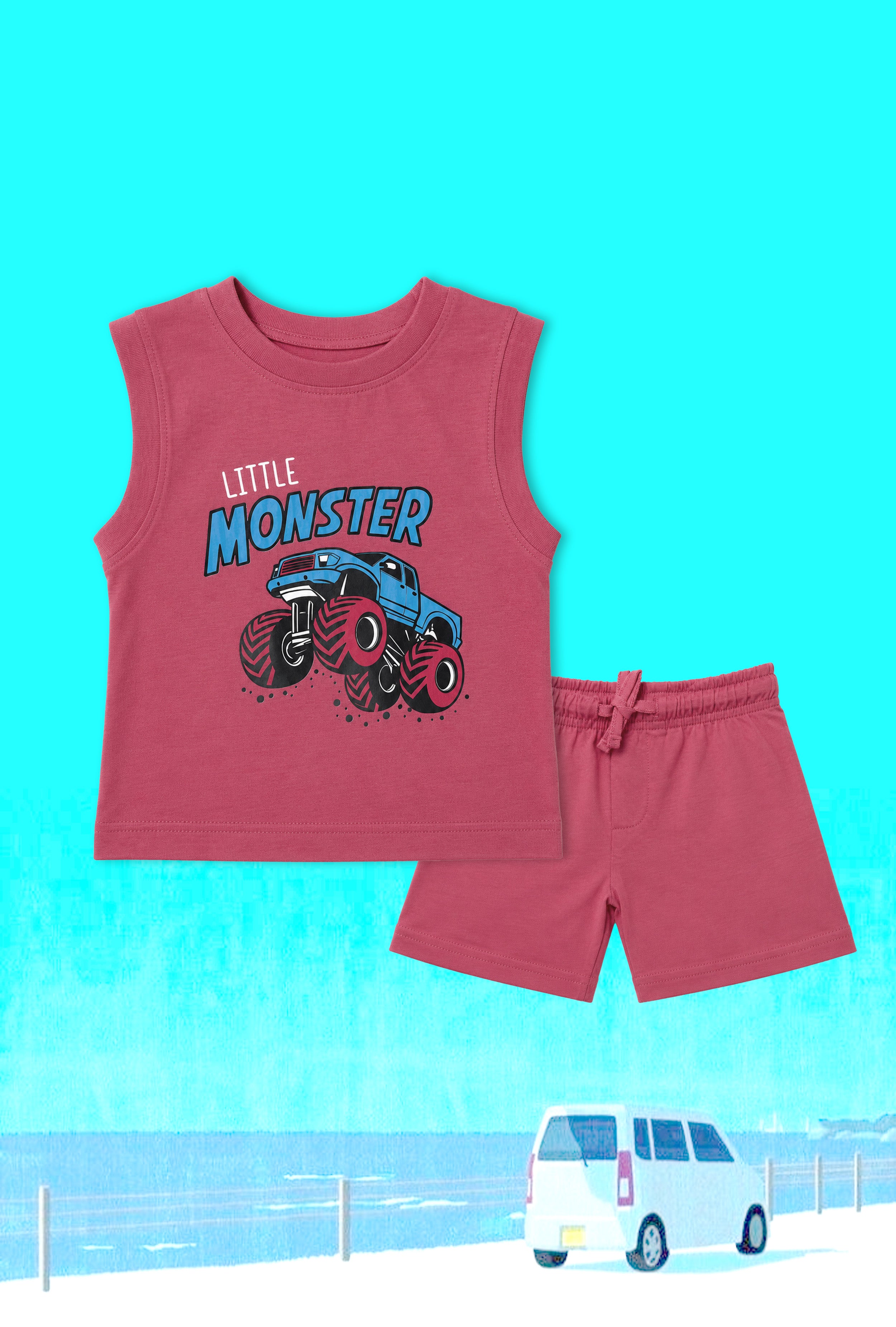 Nuberry Boys Sleeveless Co-ord Set | Soft & Breathable
