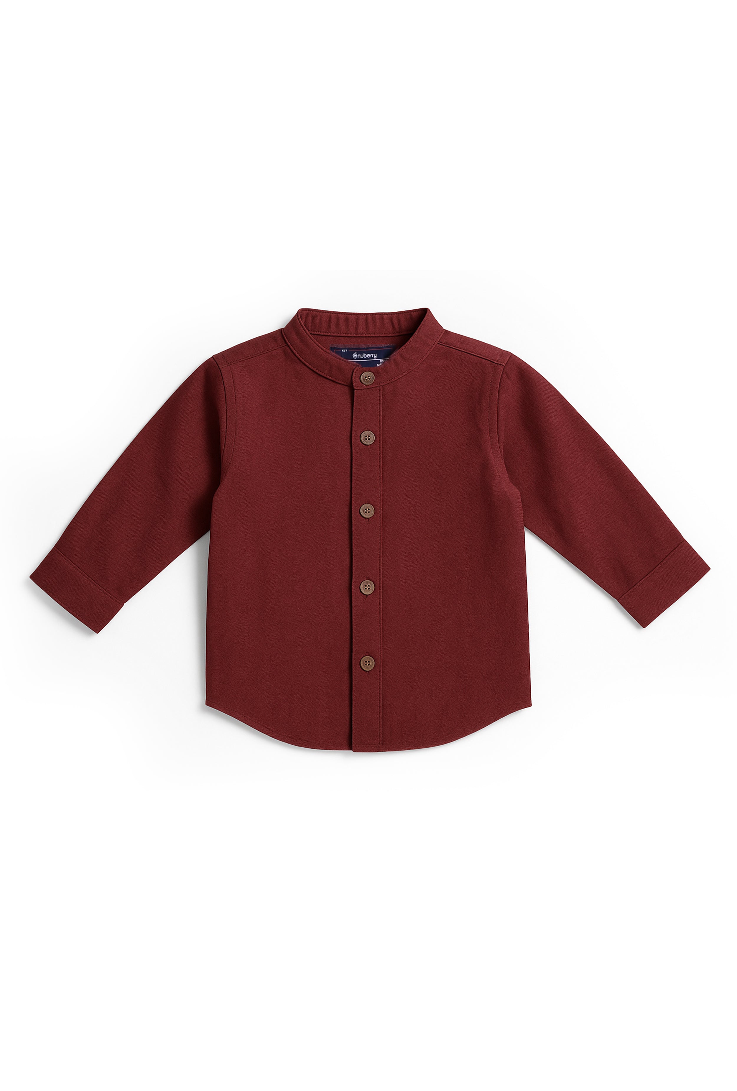 Nuberry Boys Solid Full Sleeve Shirt