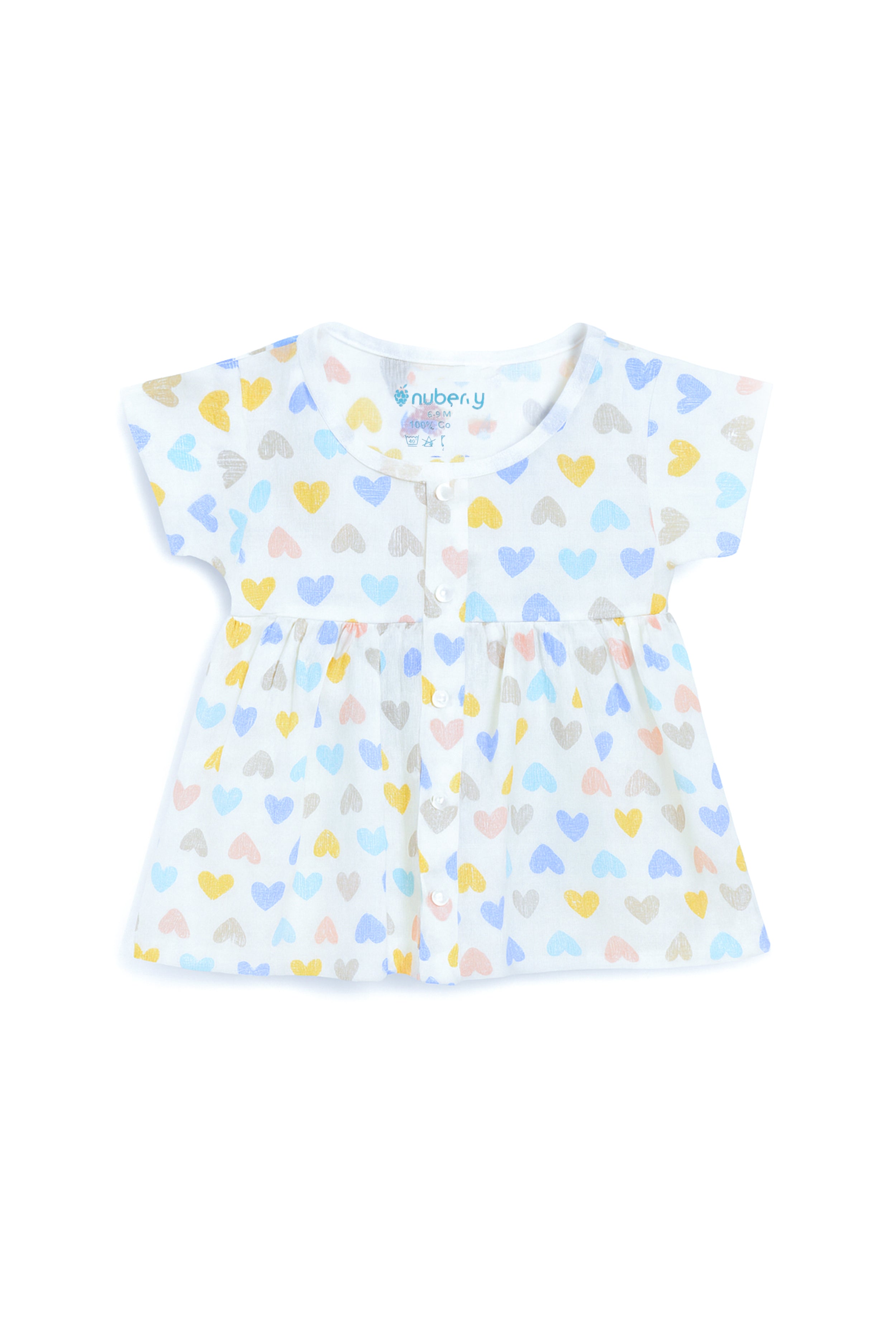 Nuberry Soft Muslin Half Sleeve Frock - Neubaby Stores