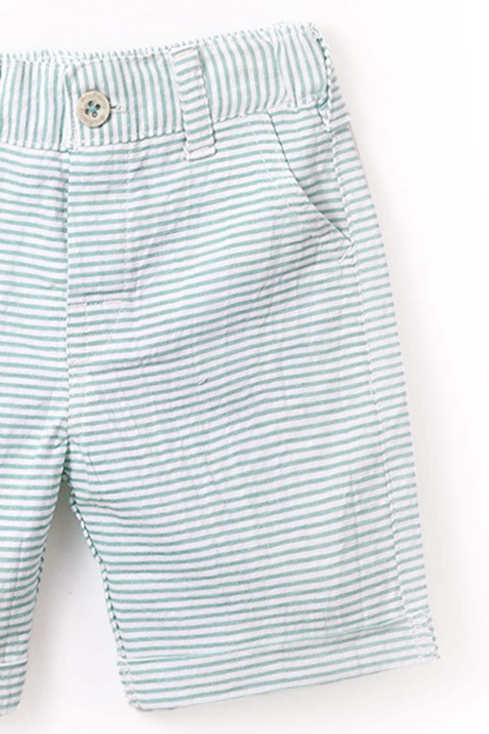 NUBERRY KIDS BOY- SEERSUCKER SHORTS-WOVEN GREEN