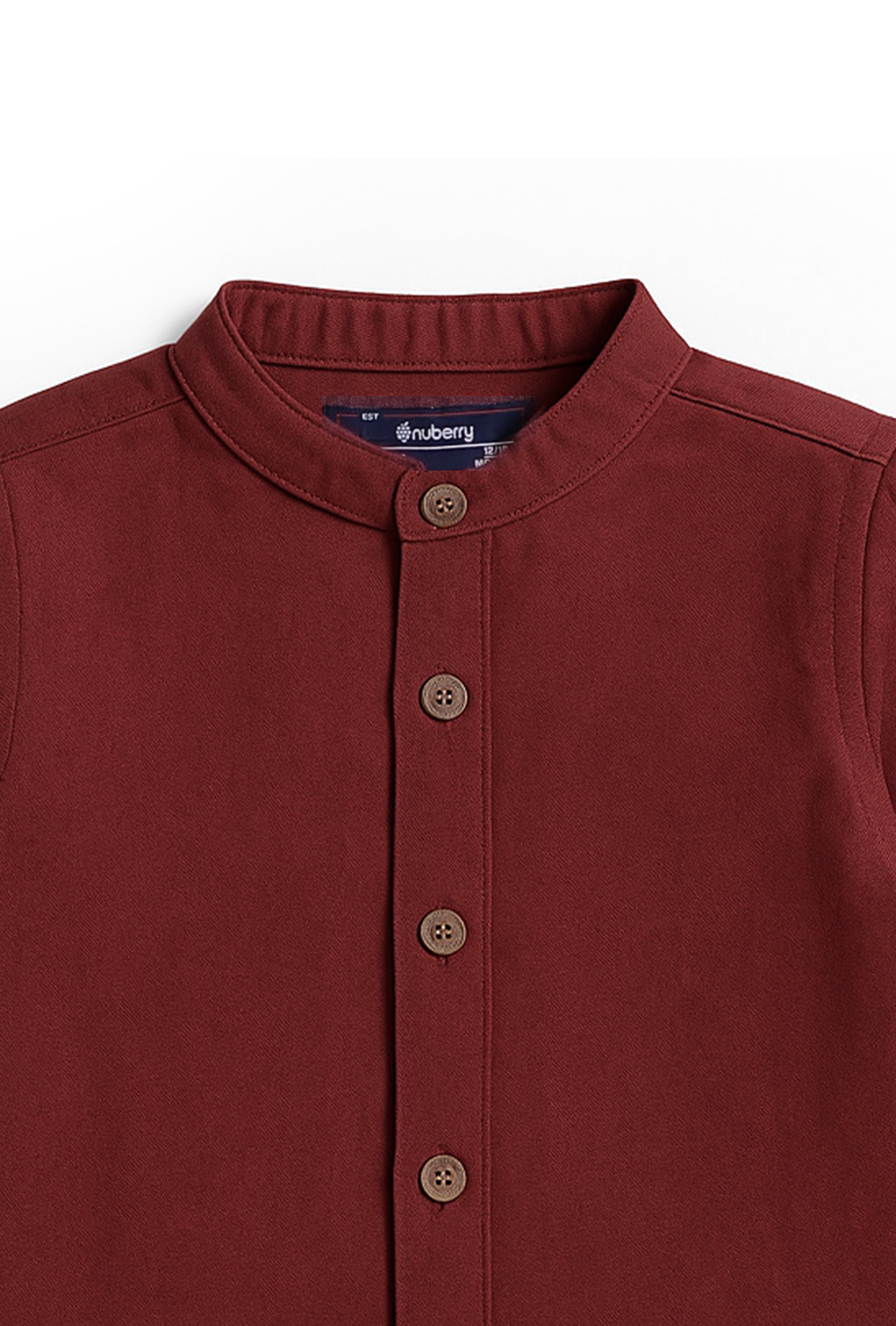 Nuberry Boys Solid Full Sleeve Shirt