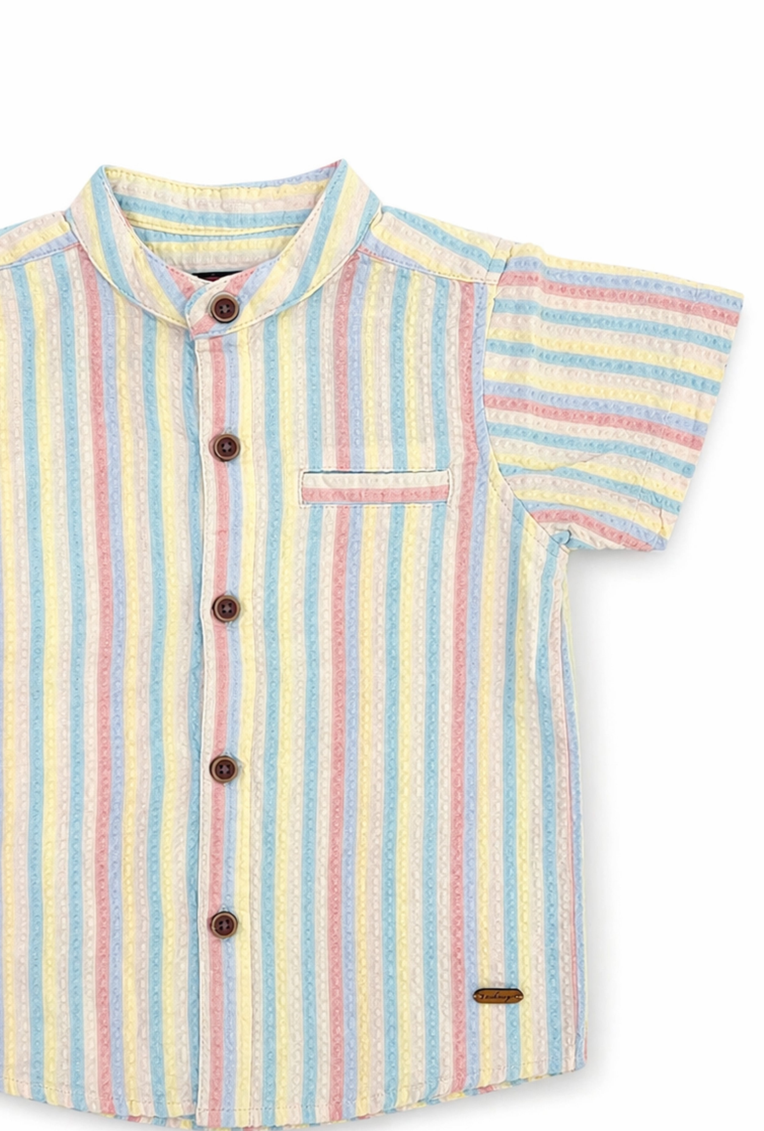Little Sunshine Vibes | Colorful Stripe Boys Shirt