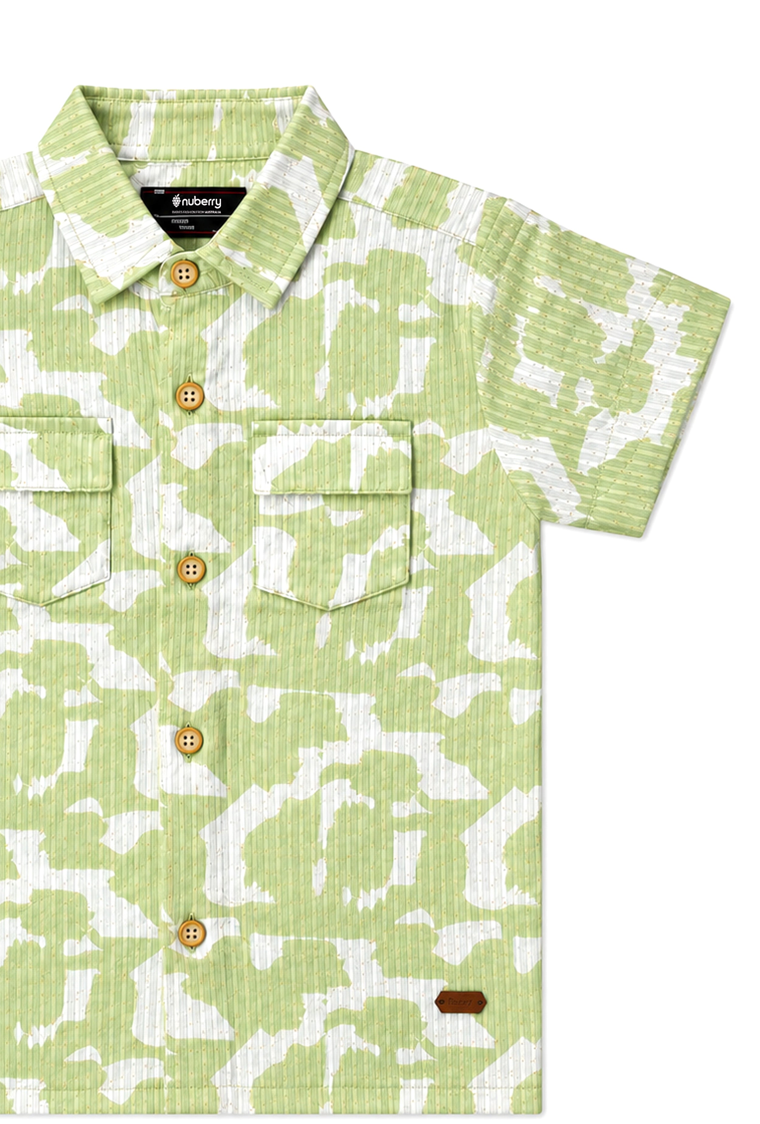 Nuberry Boys Trendy Half Sleeve Shirt | Playful Prints & Front Pocket Style