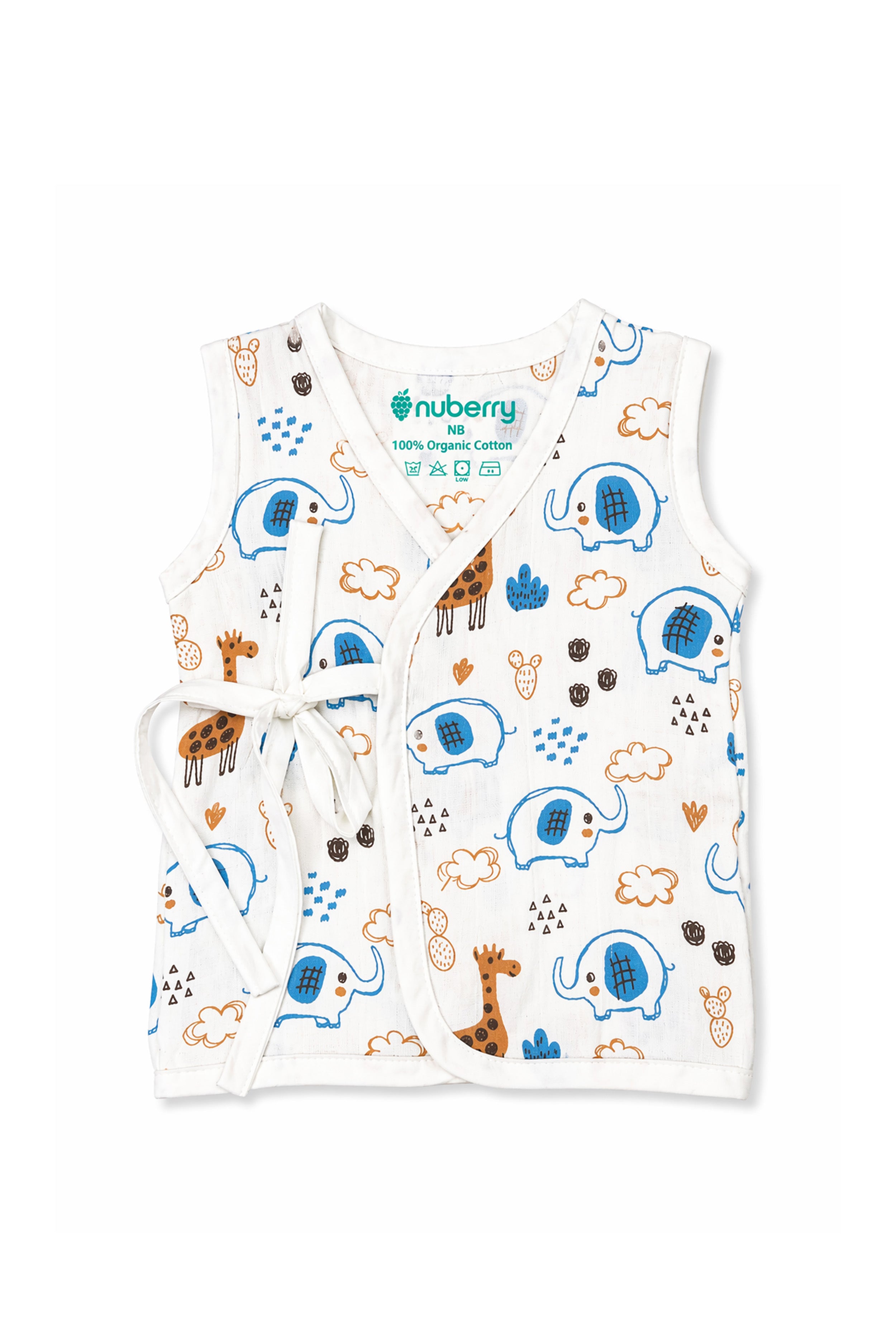 Nuberry Muslin Side Knot Jabla | Pack of 4 | Soft as Love, Light as a Dream
