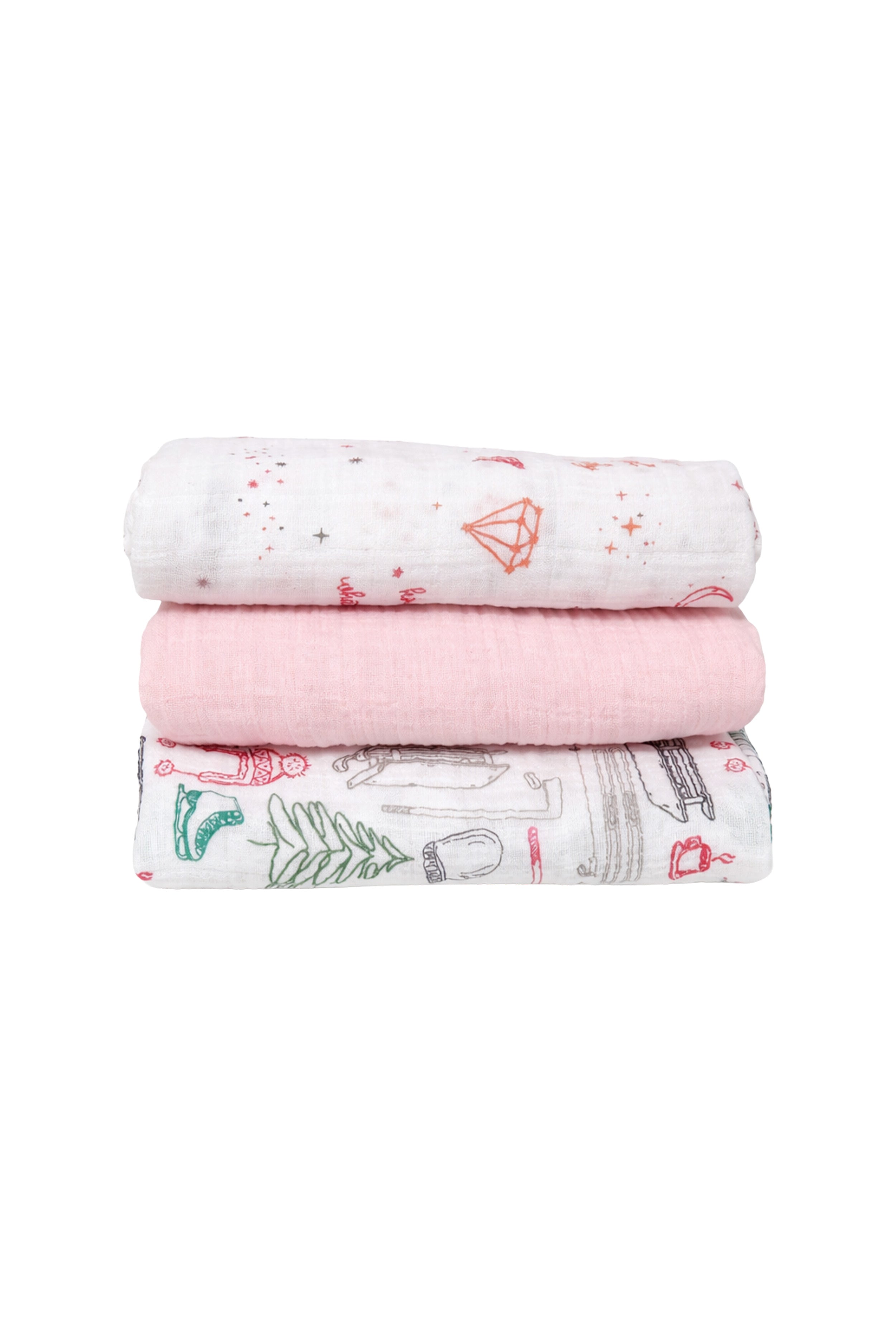 Pure Muslin Baby Swaddle I Light as Air, Soft as Love - Pack of 3