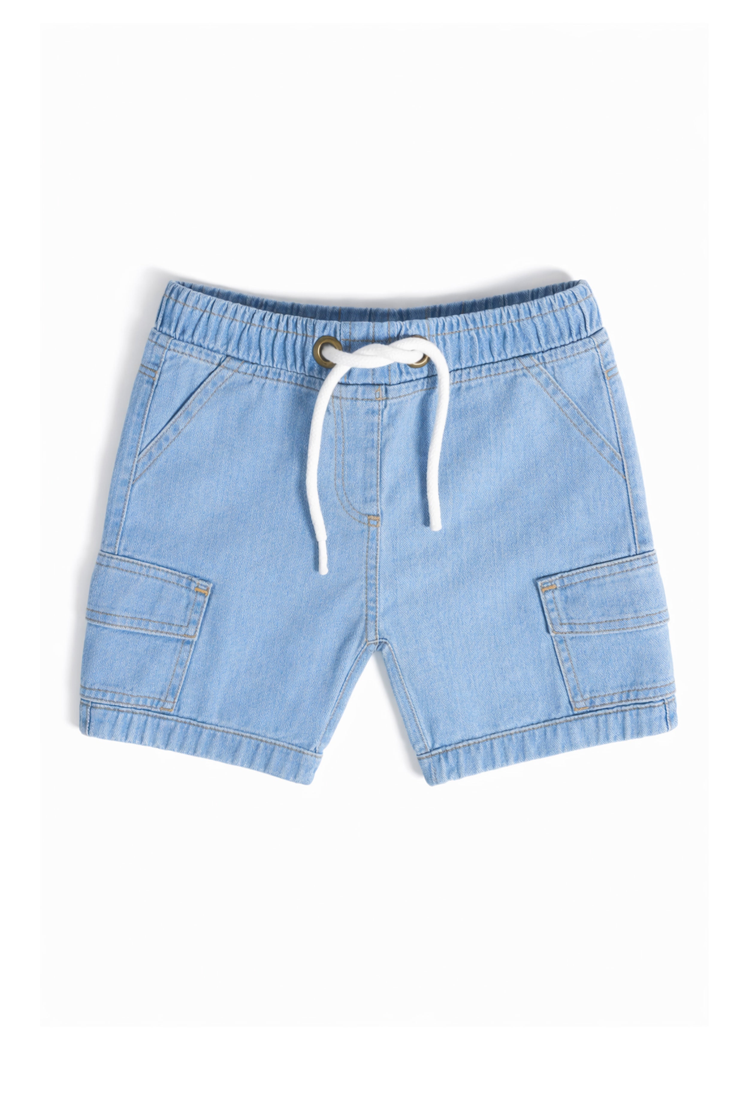 Nuberry Little Explorer Boys Denim Cargos Shorts | Soft, Comfy & Stylish