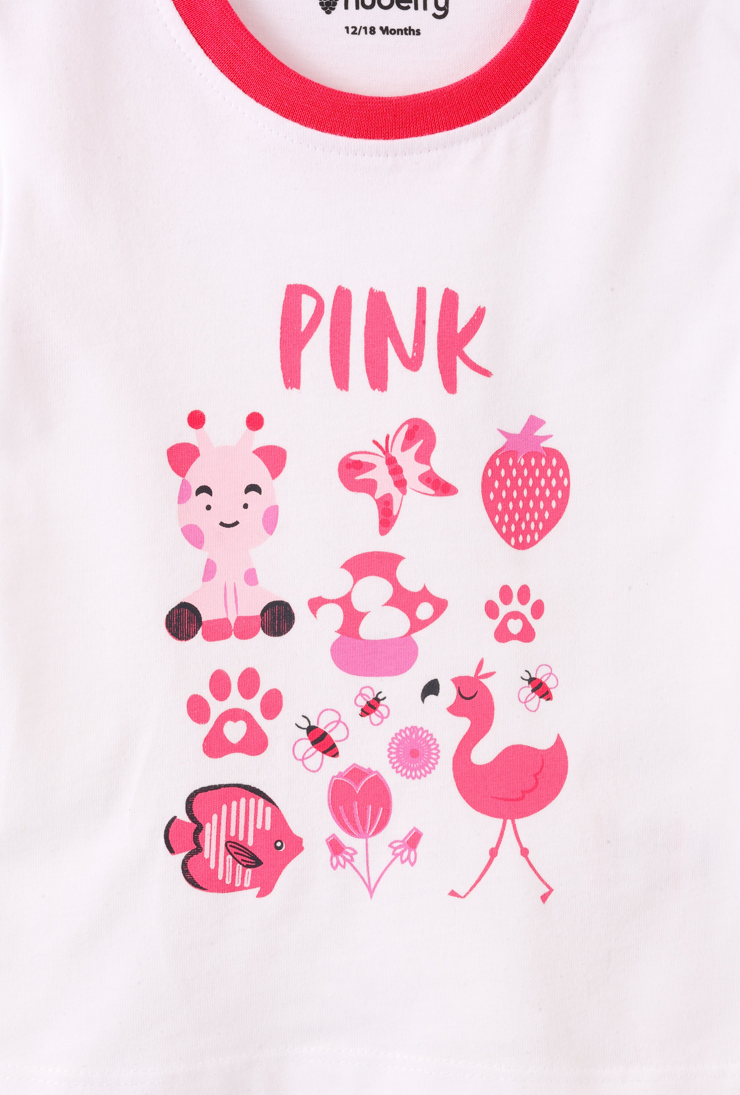 NUBERRY KIDS GIRL-T-SHIRT-CASUAL ROUND NECK HALF SLEEVE