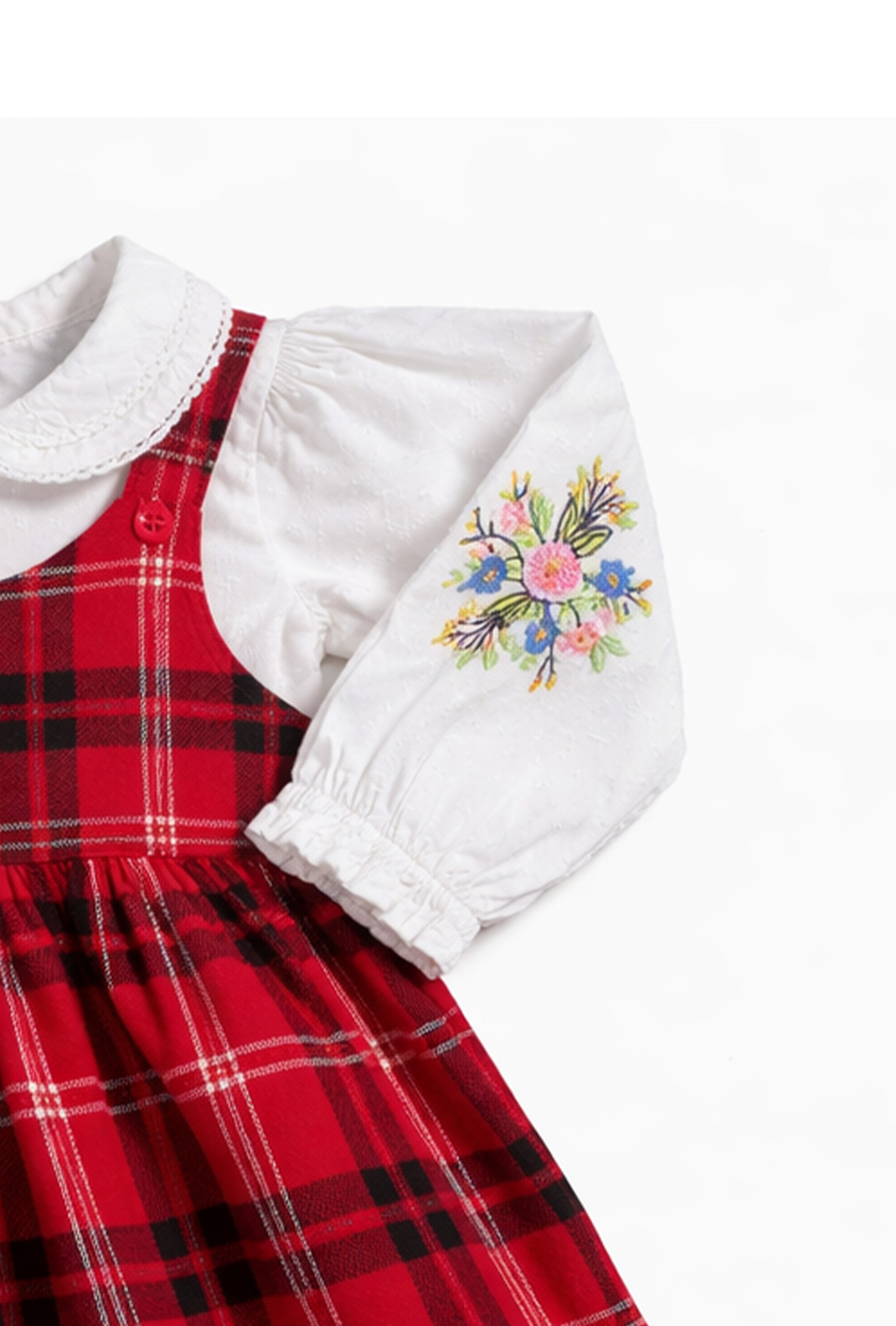 Nuberry Girl Dungaree | Soft & Breathable | Red