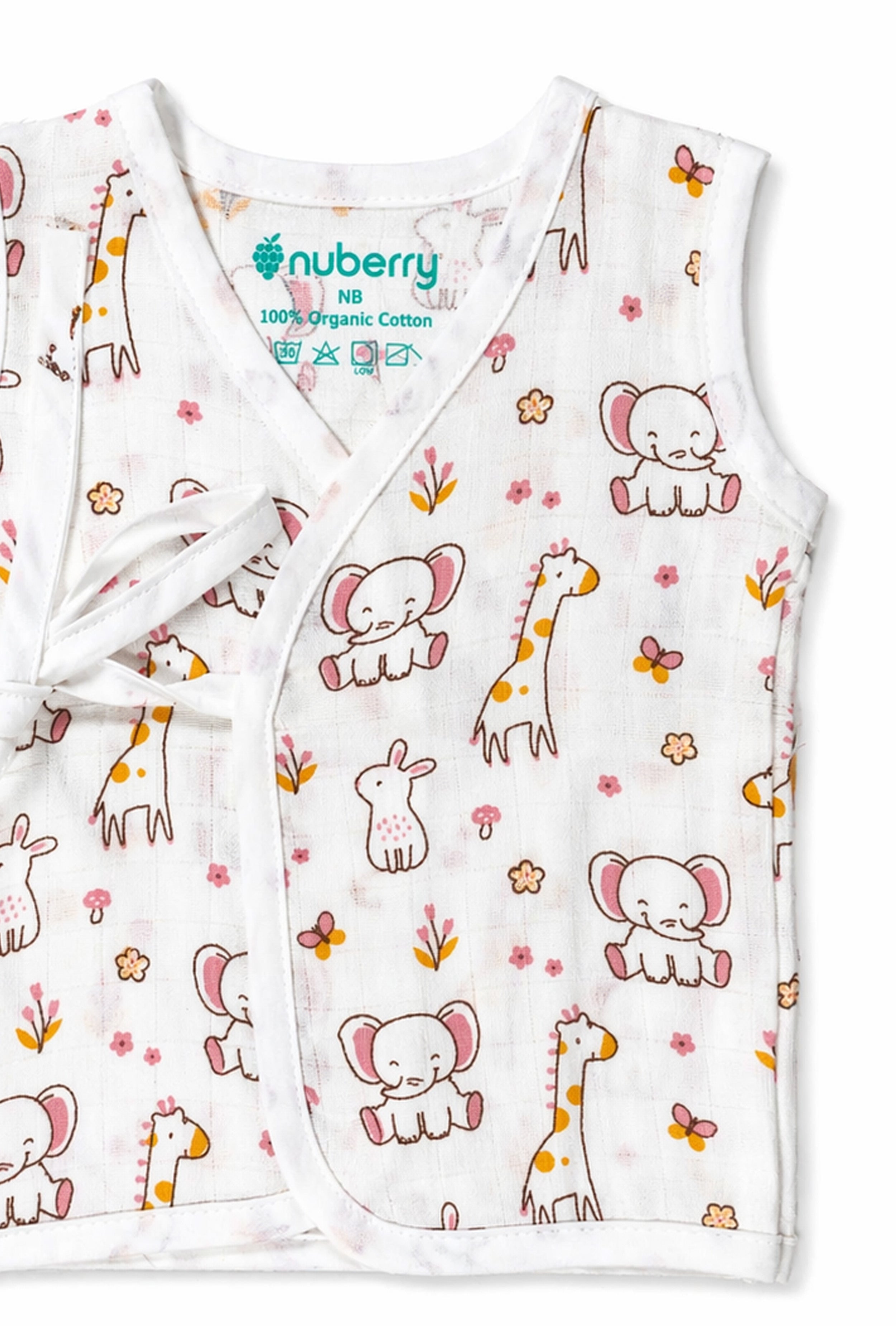 Nuberry Muslin Side Knot Jabla | Pack of 4 | Soft as Love, Light as a Dream