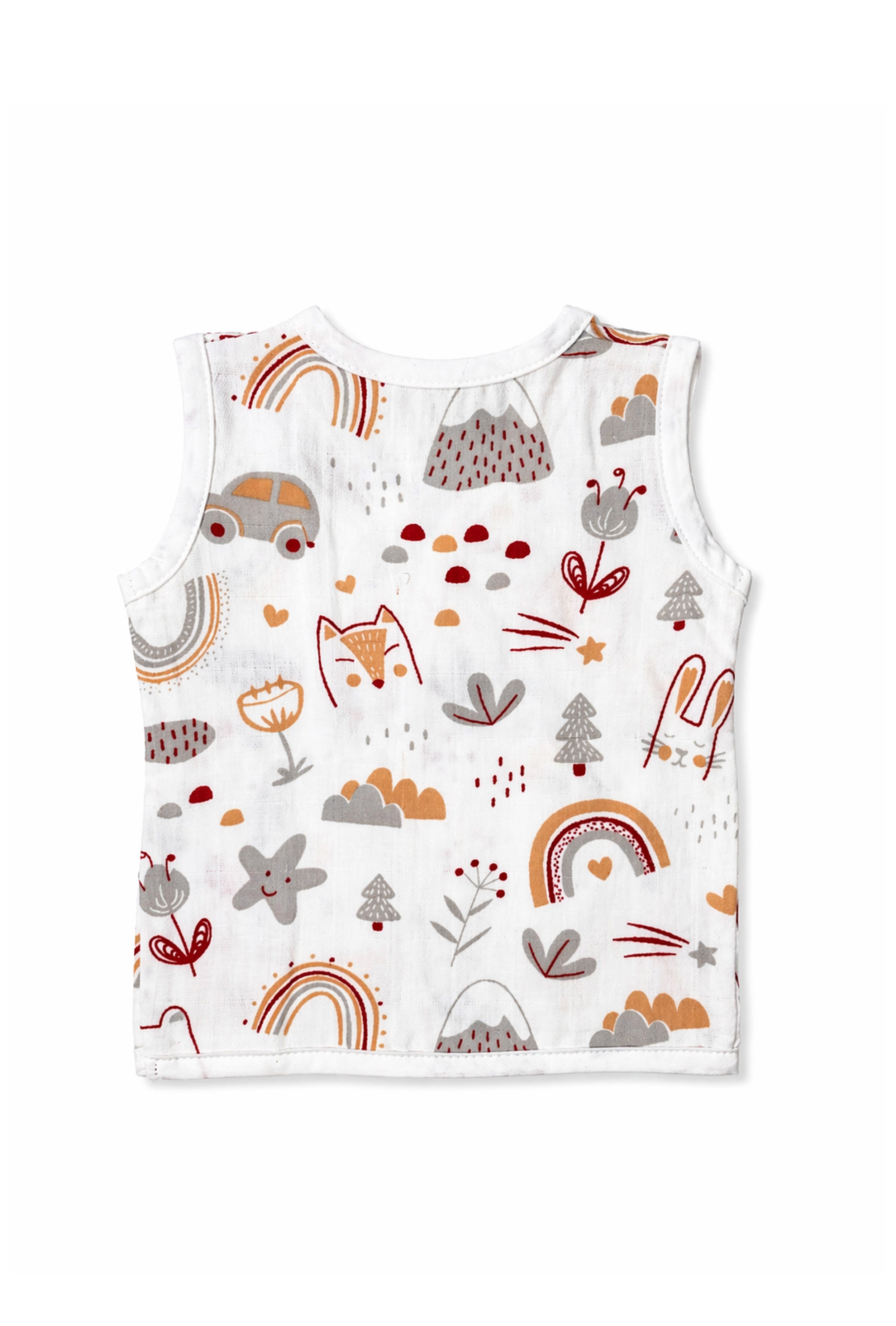 Nuberry Muslin Side Knot Jabla | Pack of 4 | Soft as Love, Light as a Dream