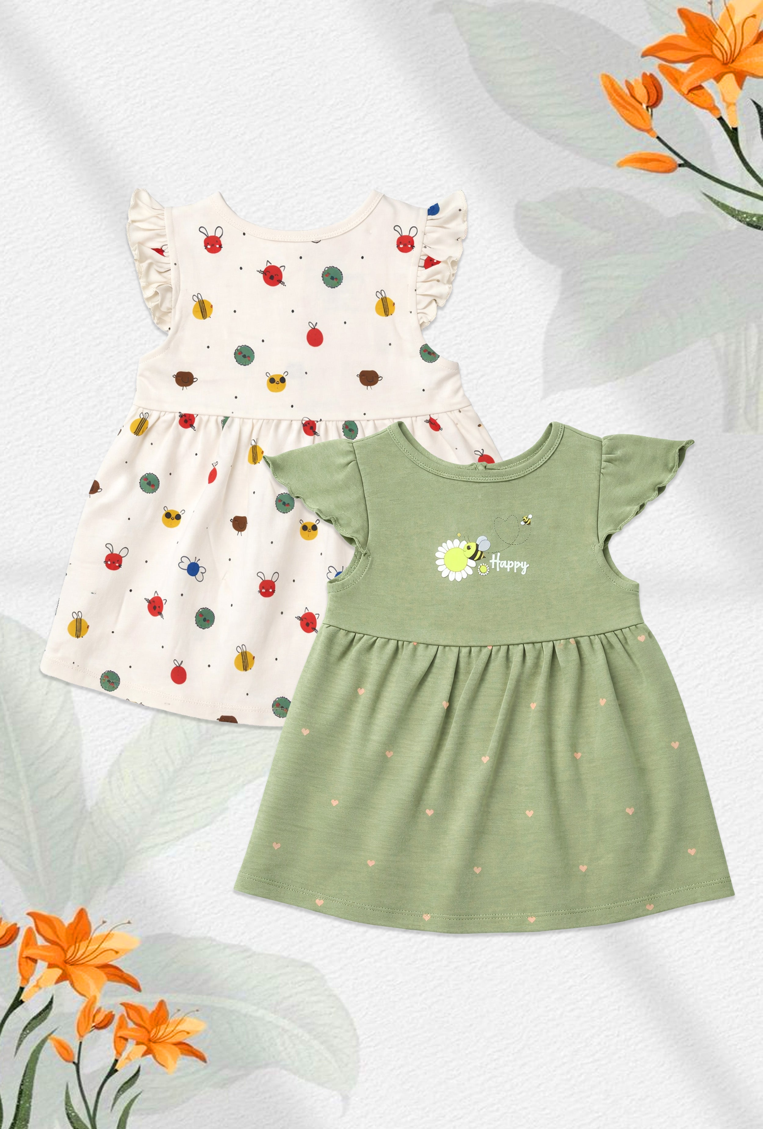 Nuberry Girls Frocks – Pack of 2 | Soft, Gentle & Made for Everyday Smiles