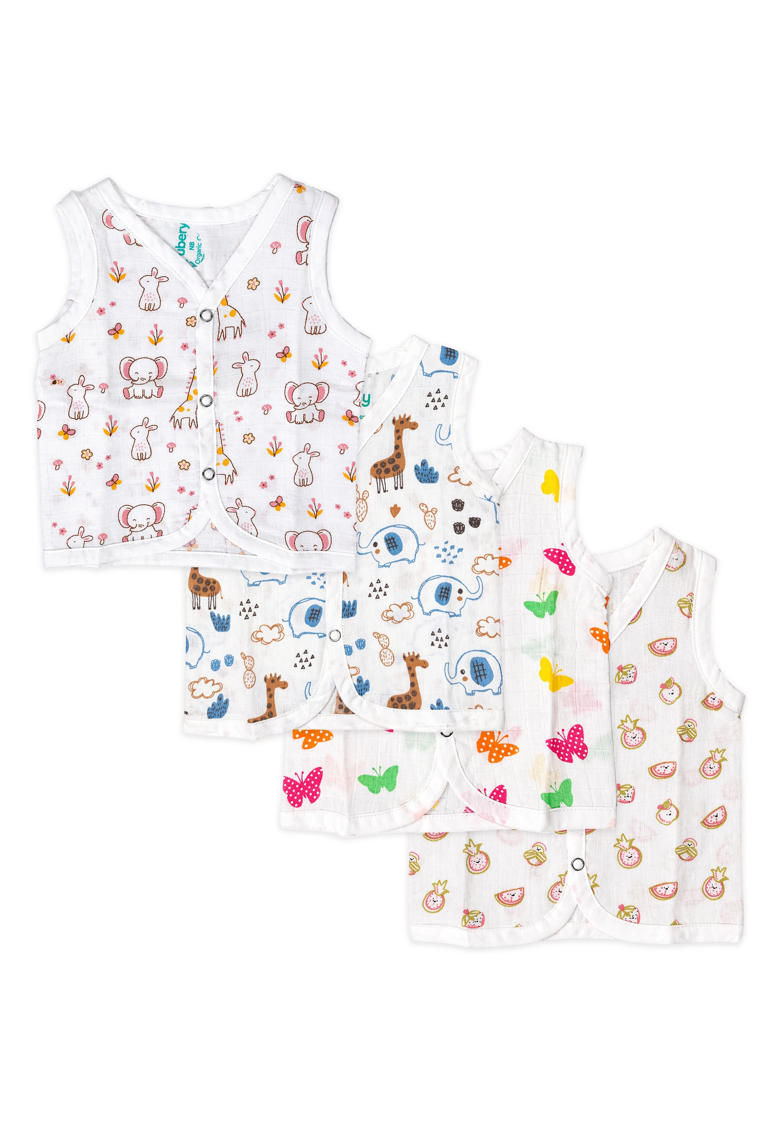 Nuberry Unisex Jablas | Pure Comfort for Tiny Beginnings | Pack of 4