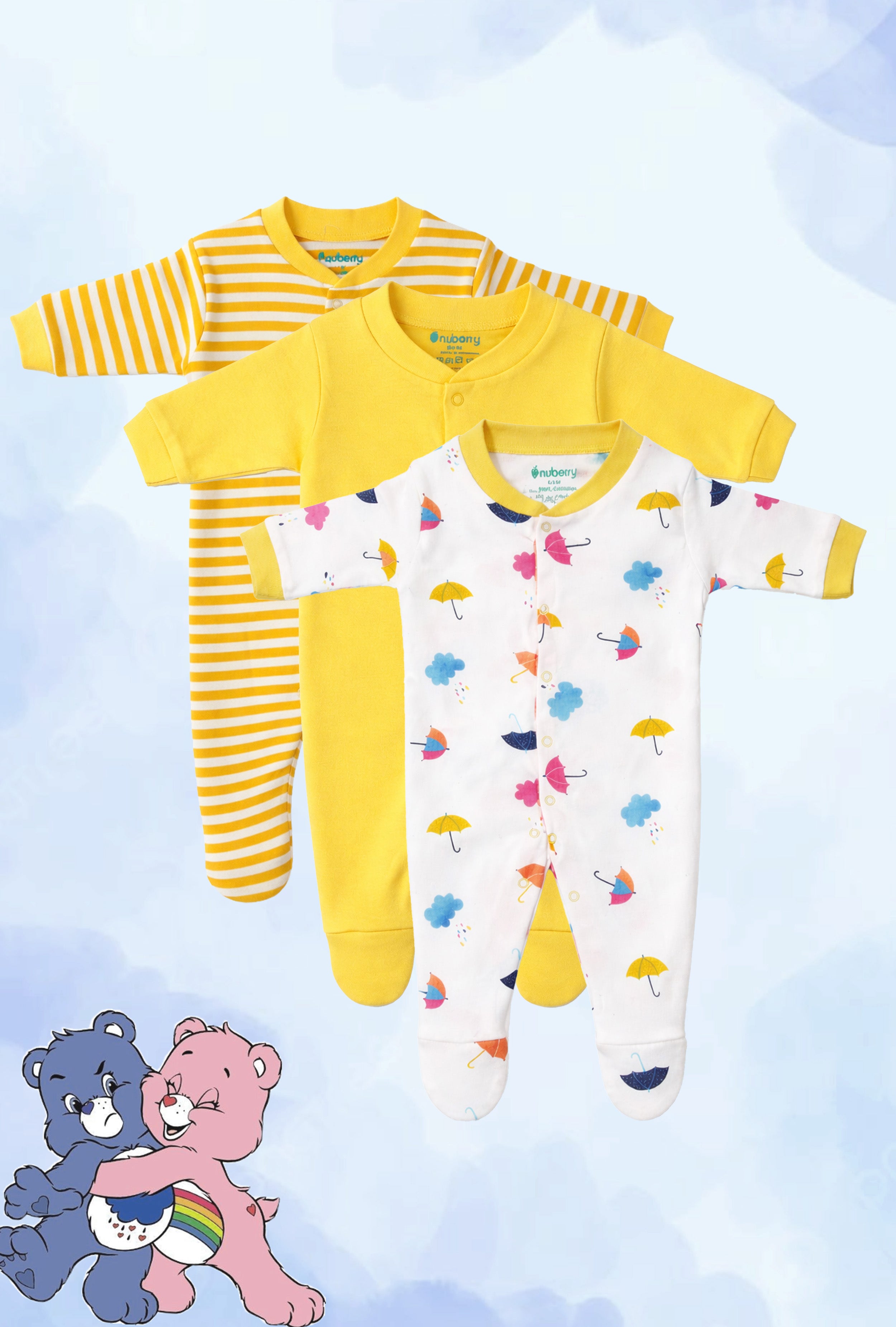 Chosen by Moms | Loved by Babies | Pure Cotton Sleep Suits (Pack of 3)