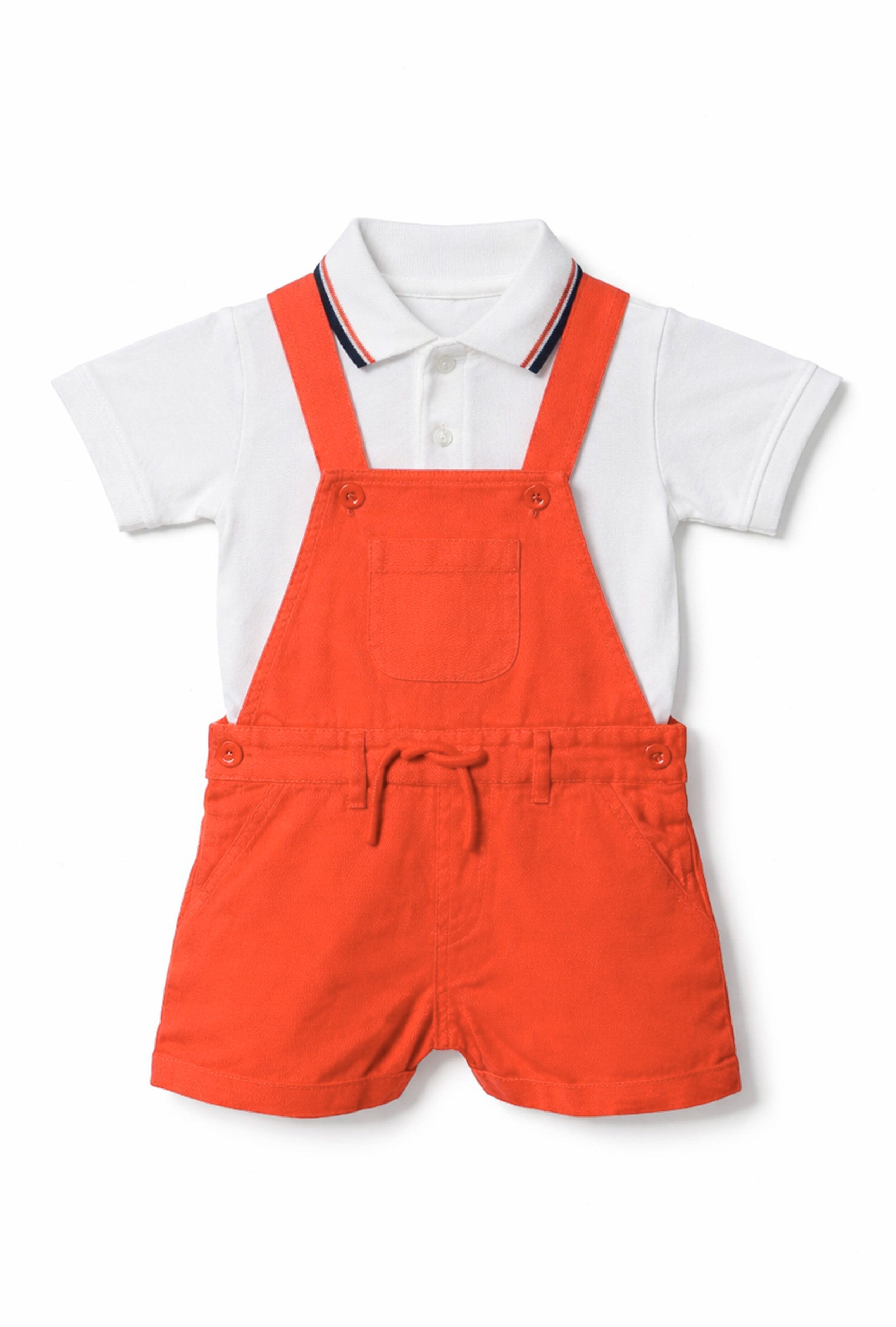 Nuberry Boys Dungaree | Soft & Breathable | Coral