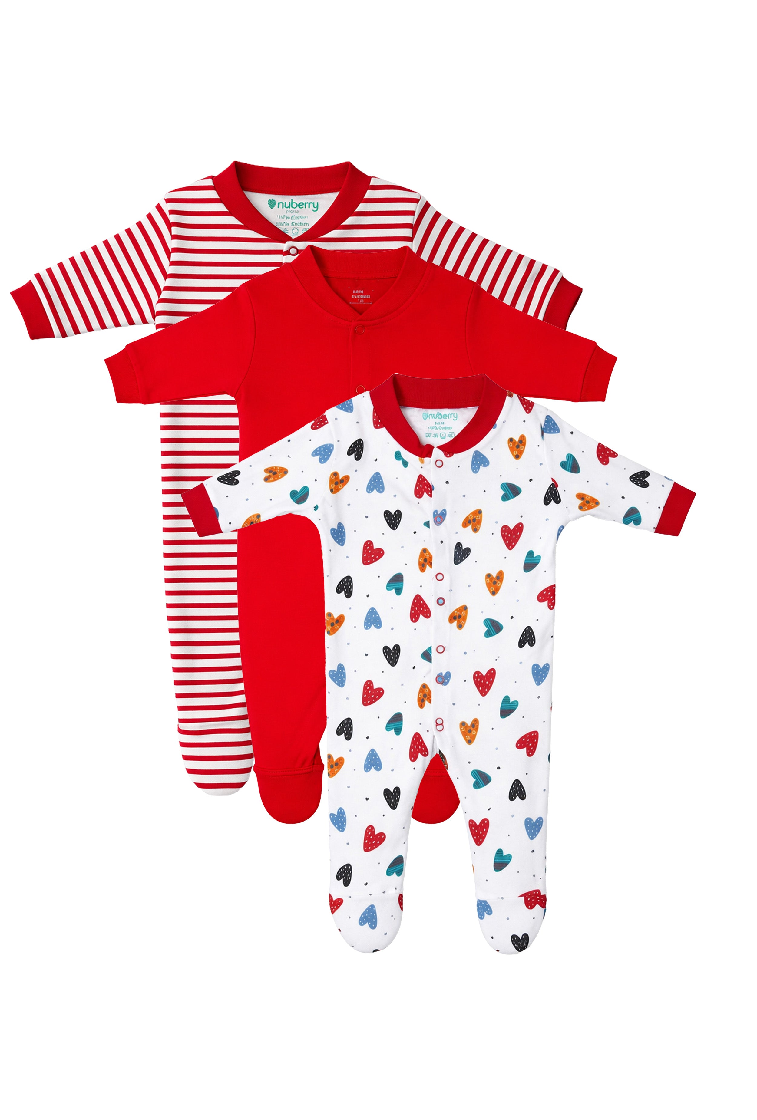 Chosen by Moms | Loved by Babies | Pure Cotton Sleep Suits (Pack of 3)