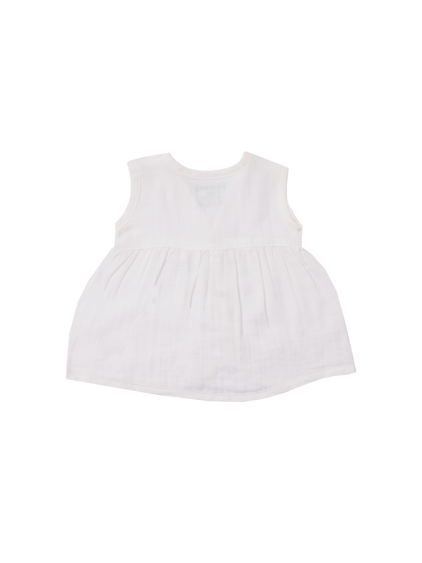 Sleeveless Muslin White Frock for Newborn