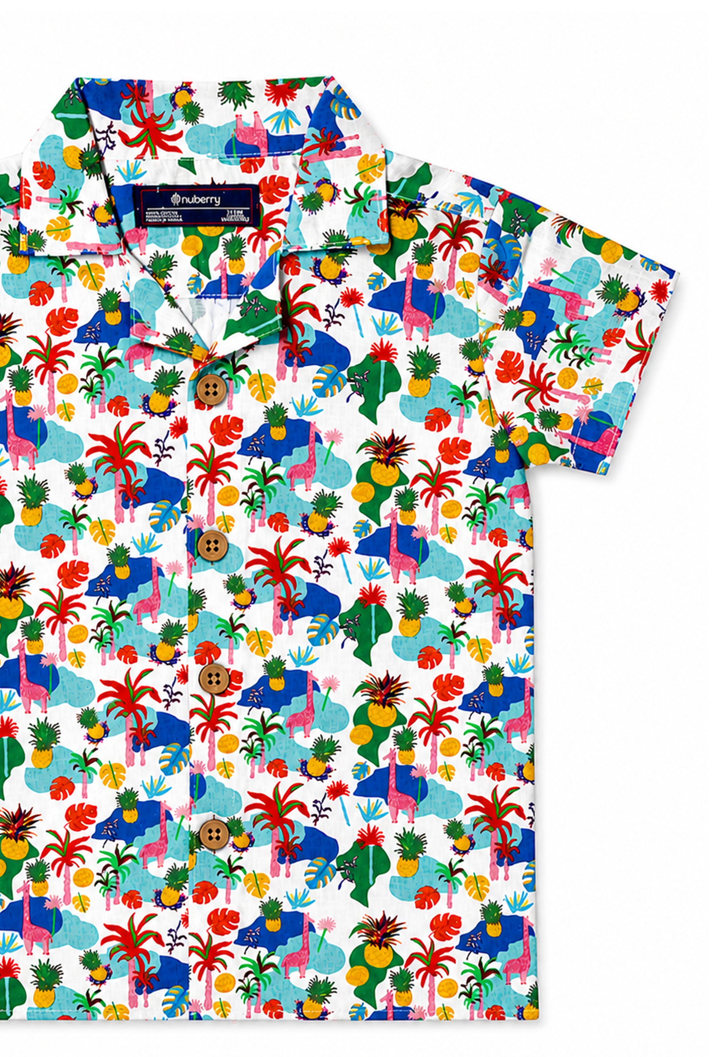 Nuberry Boys Half Sleeve Shirt | Playful Prints for Joyful Moments