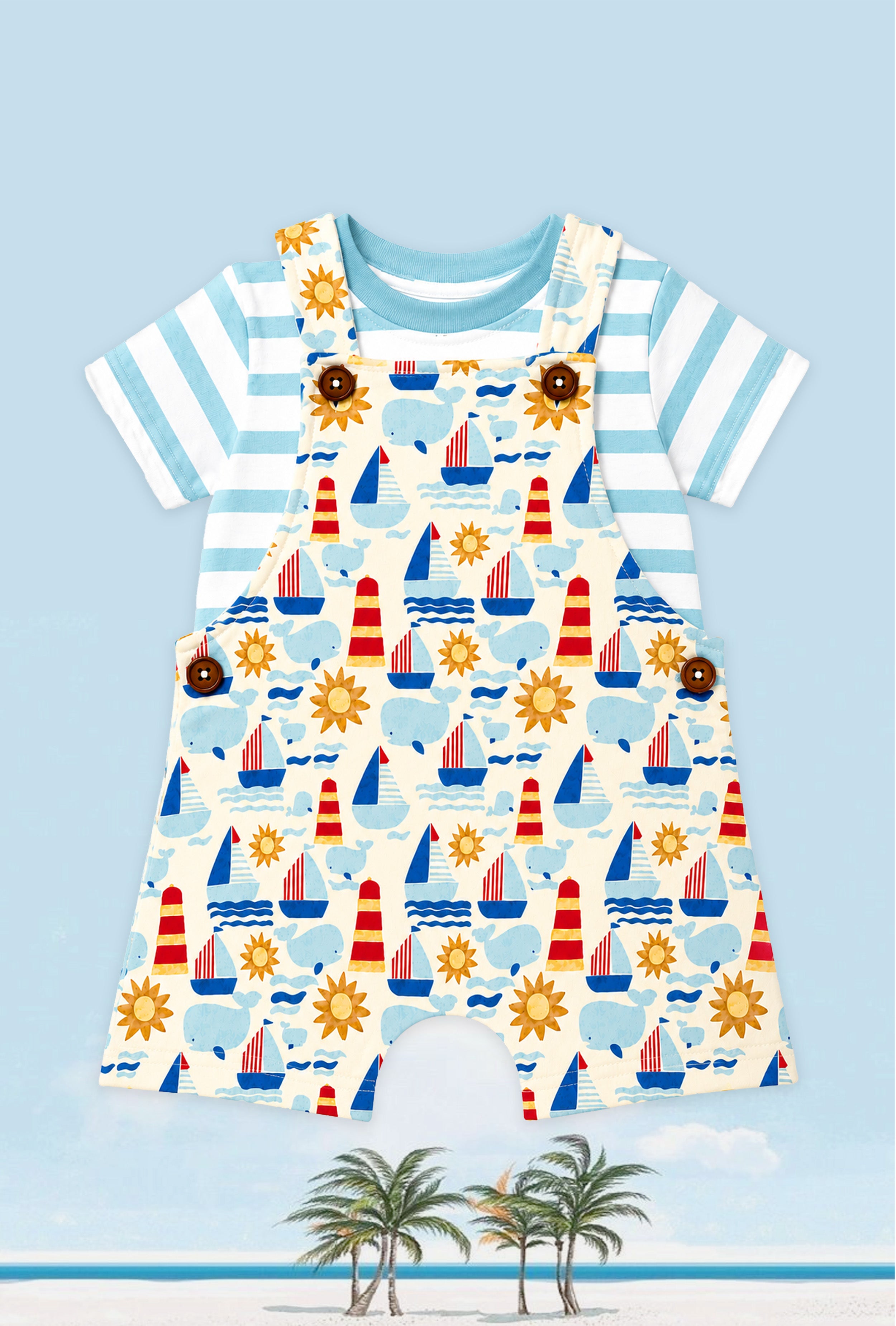 Nuberry Boys Dungaree | Soft & Breathable | Multicolor
