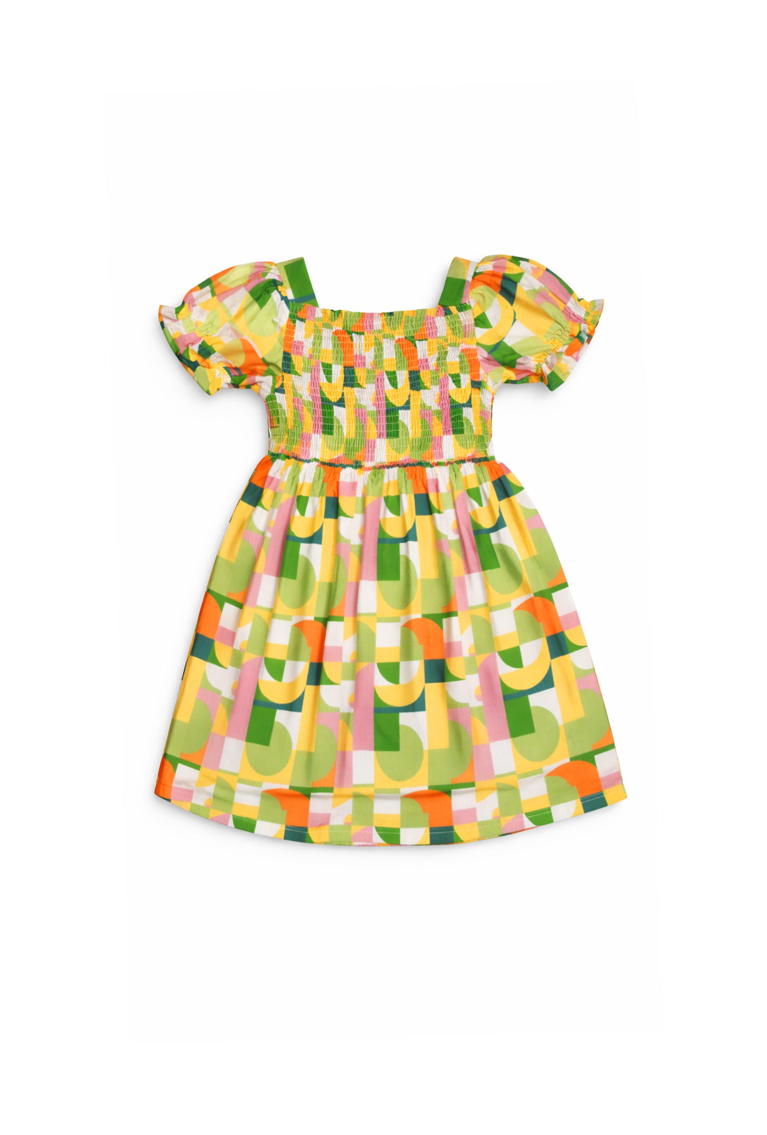 Nuberry Cotton Girls Dress | Multicolor