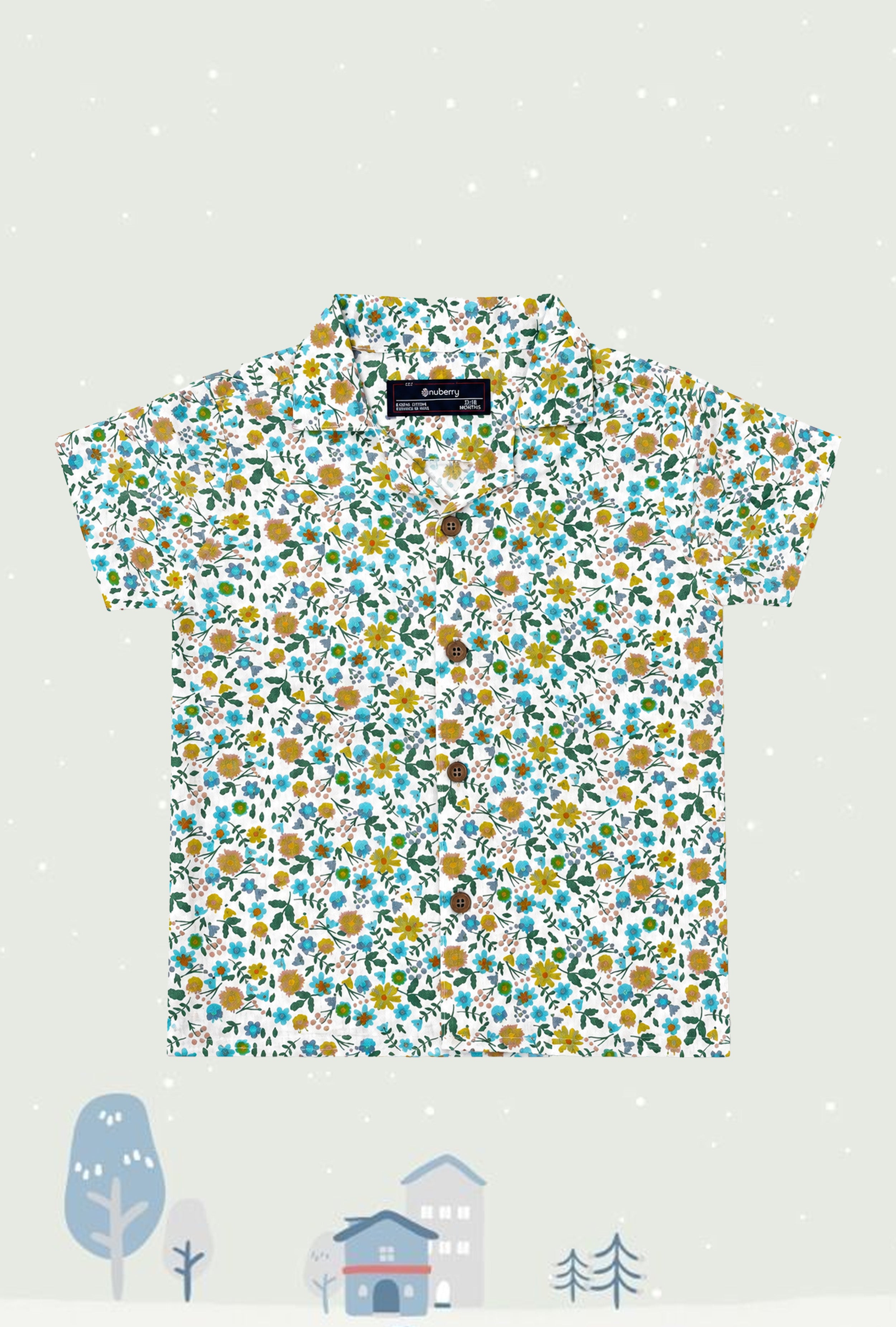 Nuberry Boys Half Sleeve Shirt | Playful Prints for Joyful Moments
