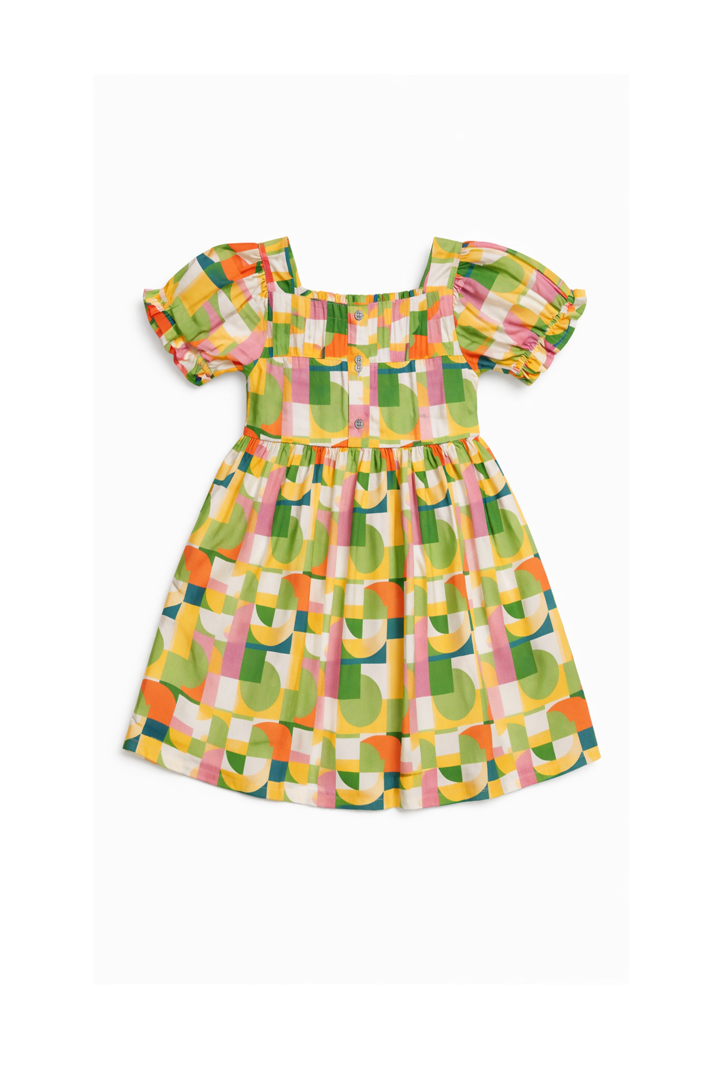 Nuberry Cotton Girls Dress | Multicolor