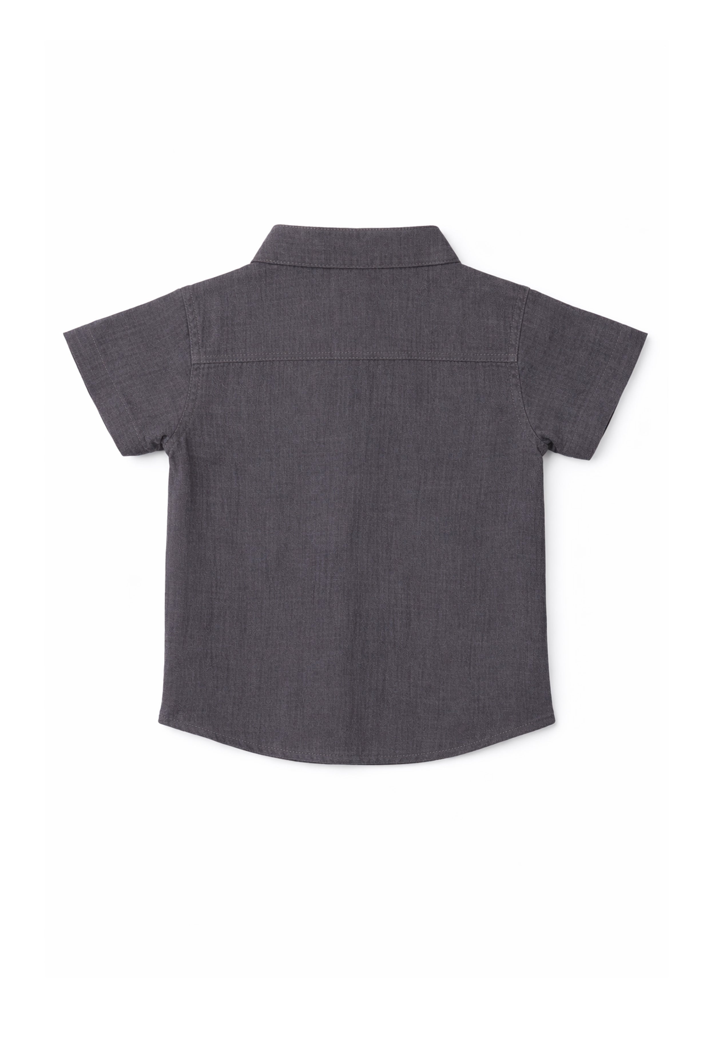 Nuberry Kids Half Sleeve Shirt | Sky Blue | Grey