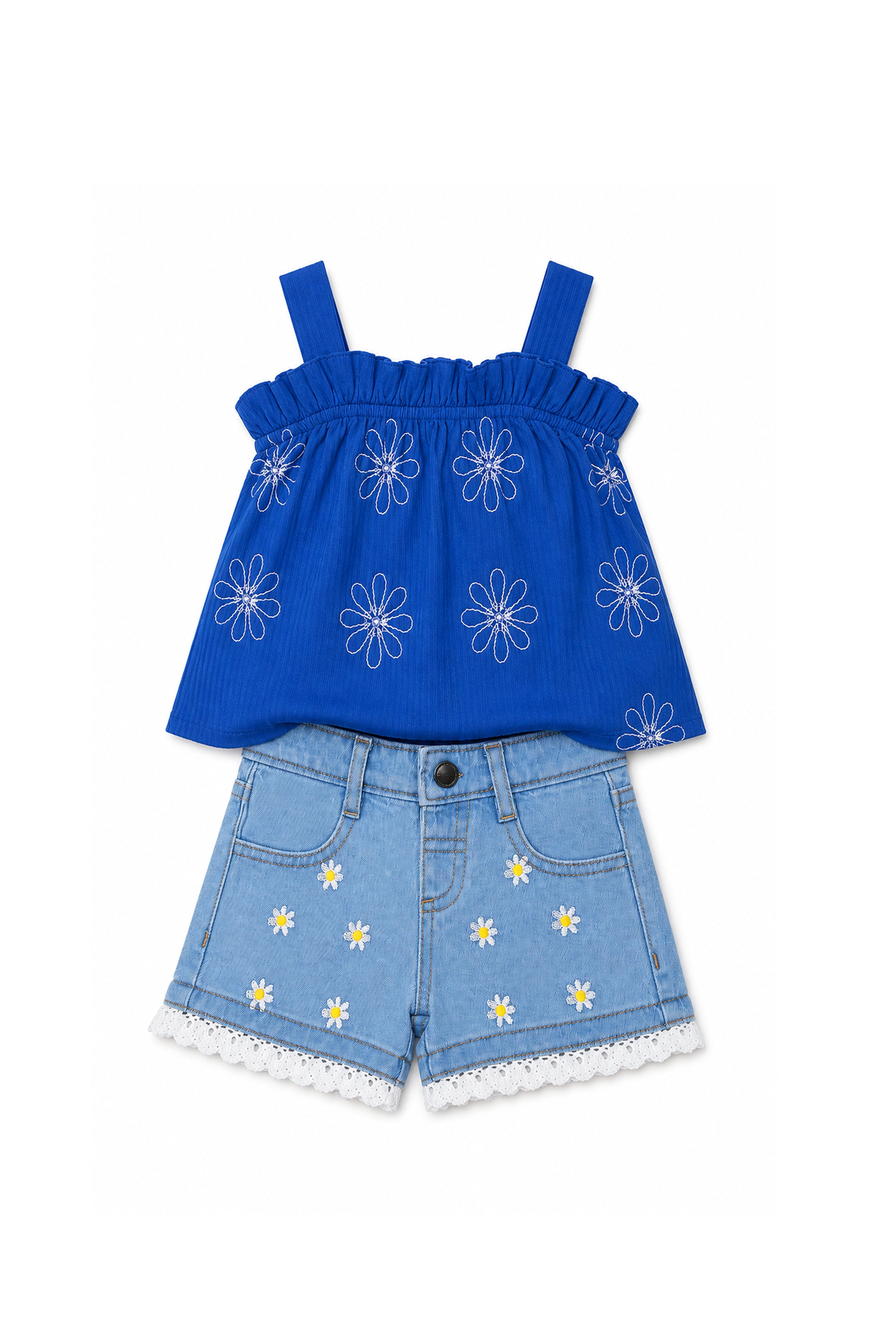 Nuberry Girls Top & Denim Shorts Set | Made for Little Smiles & Beautiful Moments