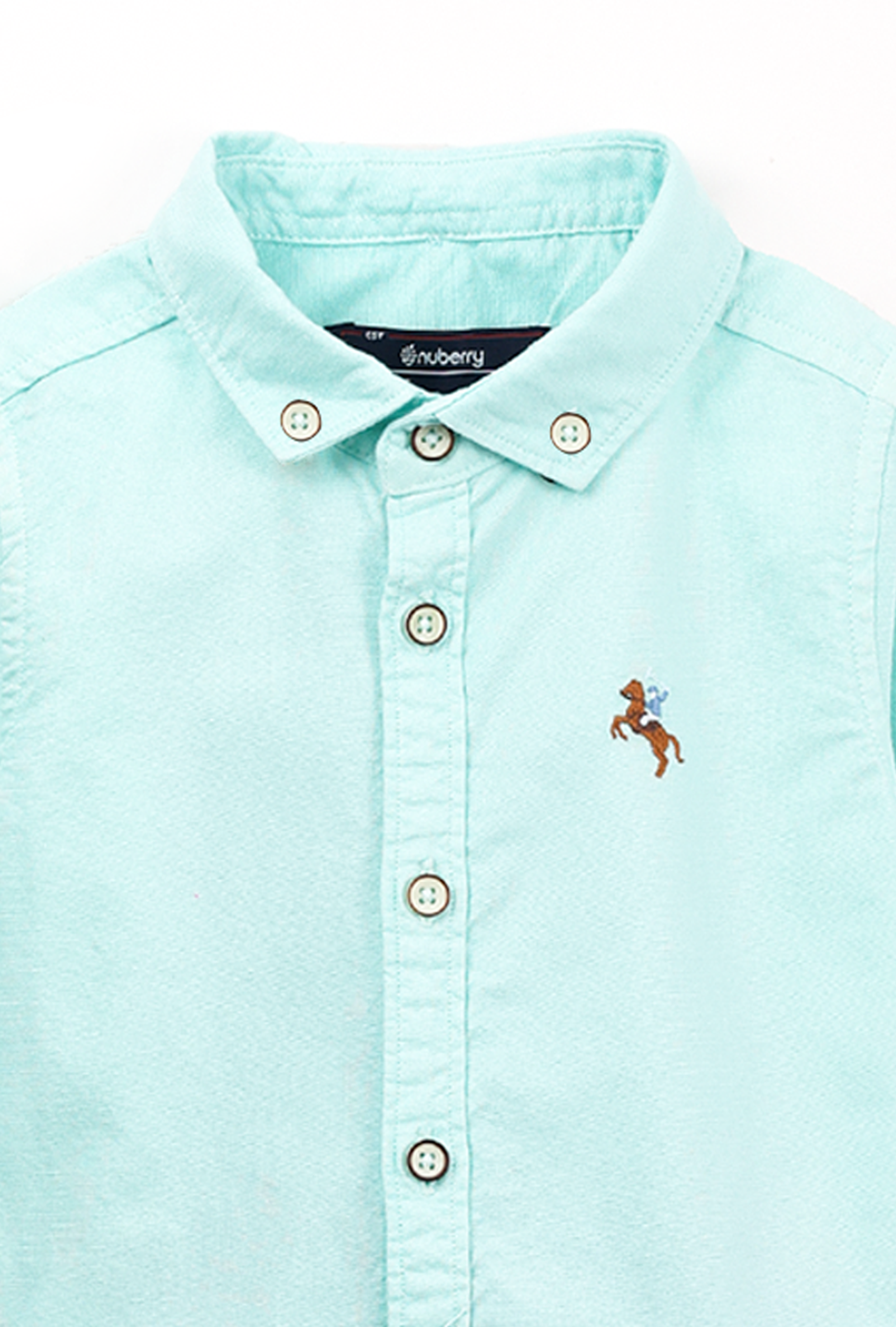 NUBERRY BOY- OXFORD SHIRT-FULL SLEEVE MINT GREEN