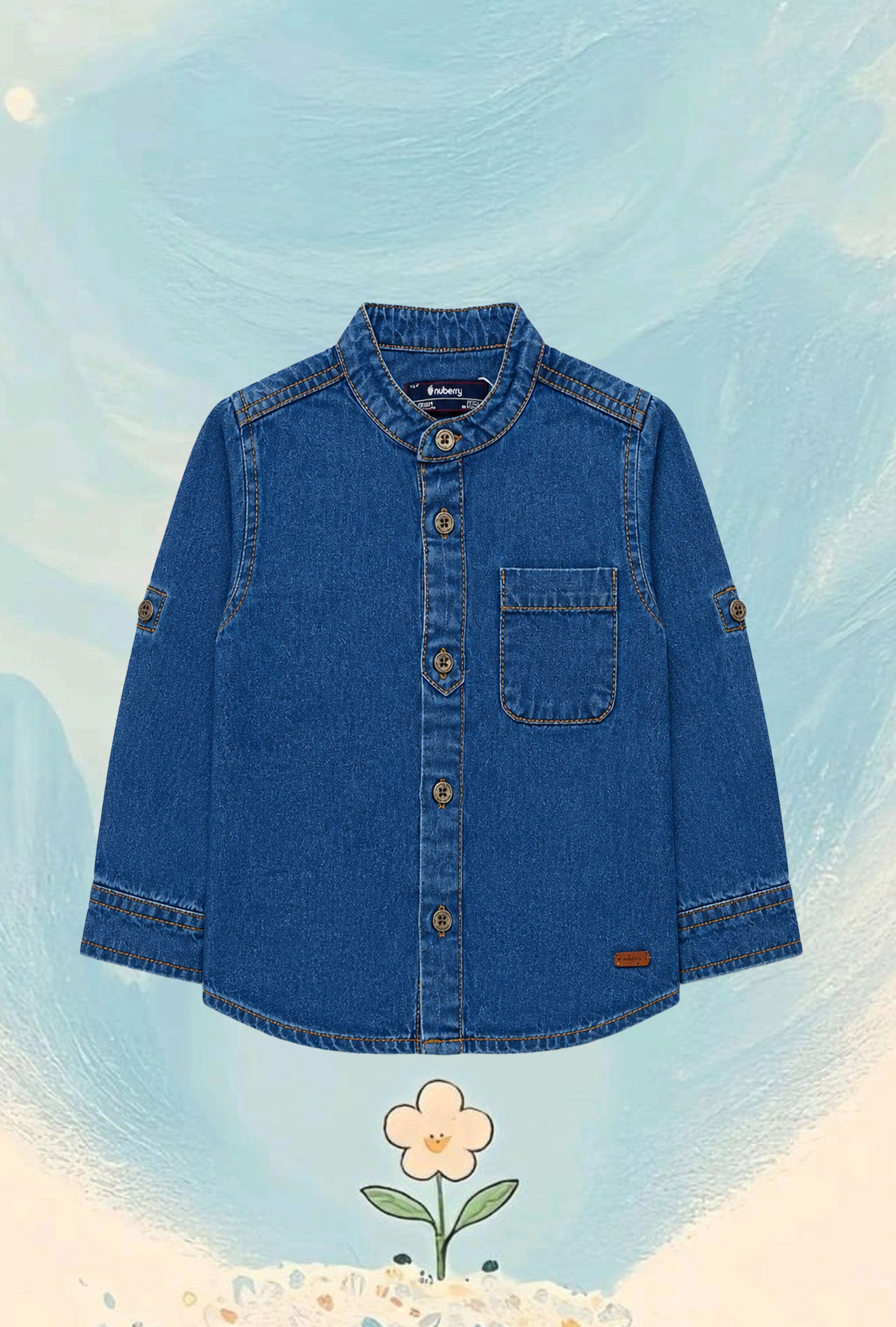 Nuberry Boys Premium Denim Full Sleeve Shirt | Smart Style | Everyday Comfort