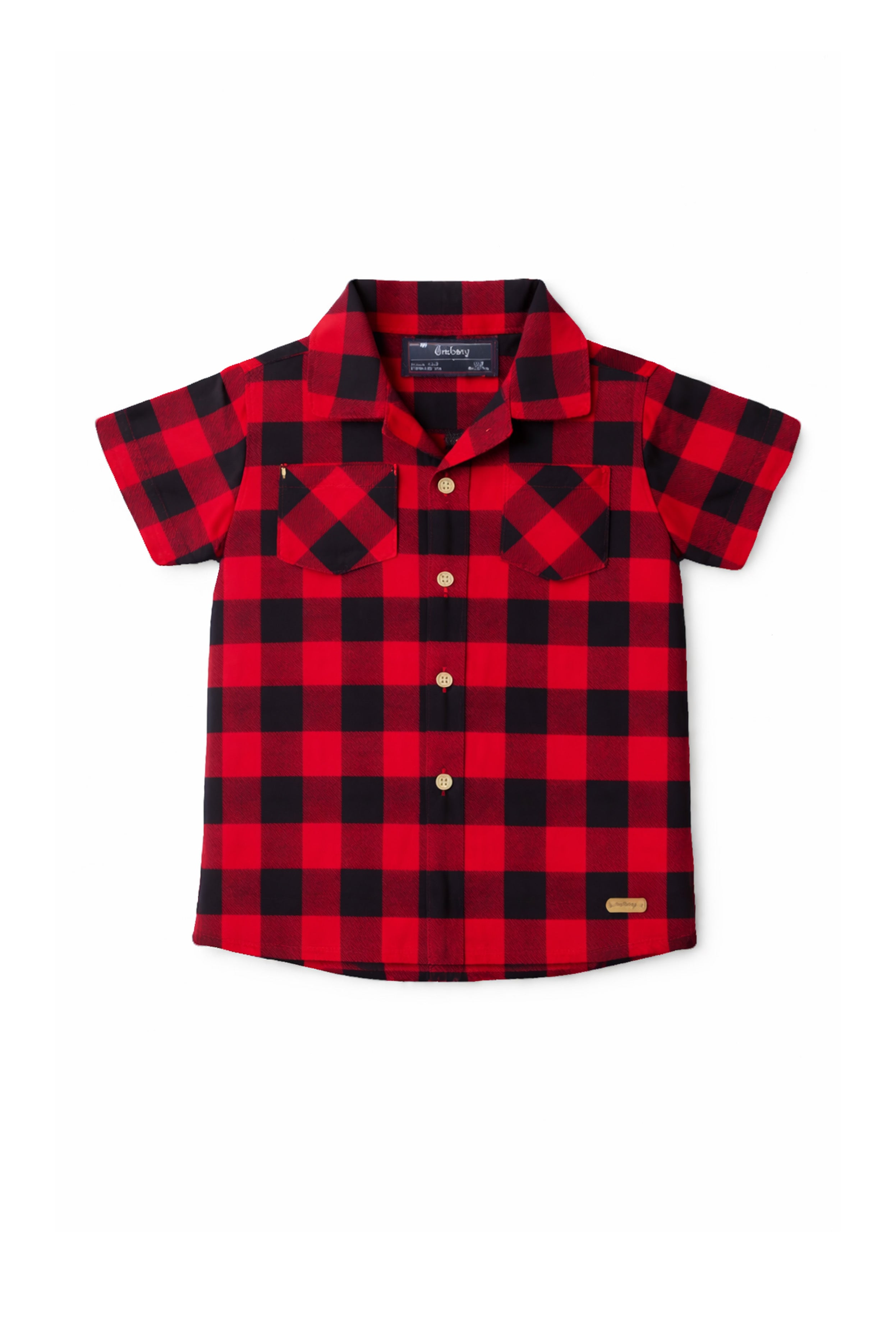 Nuberry Kids Half Sleeve Checks Shirt | Red