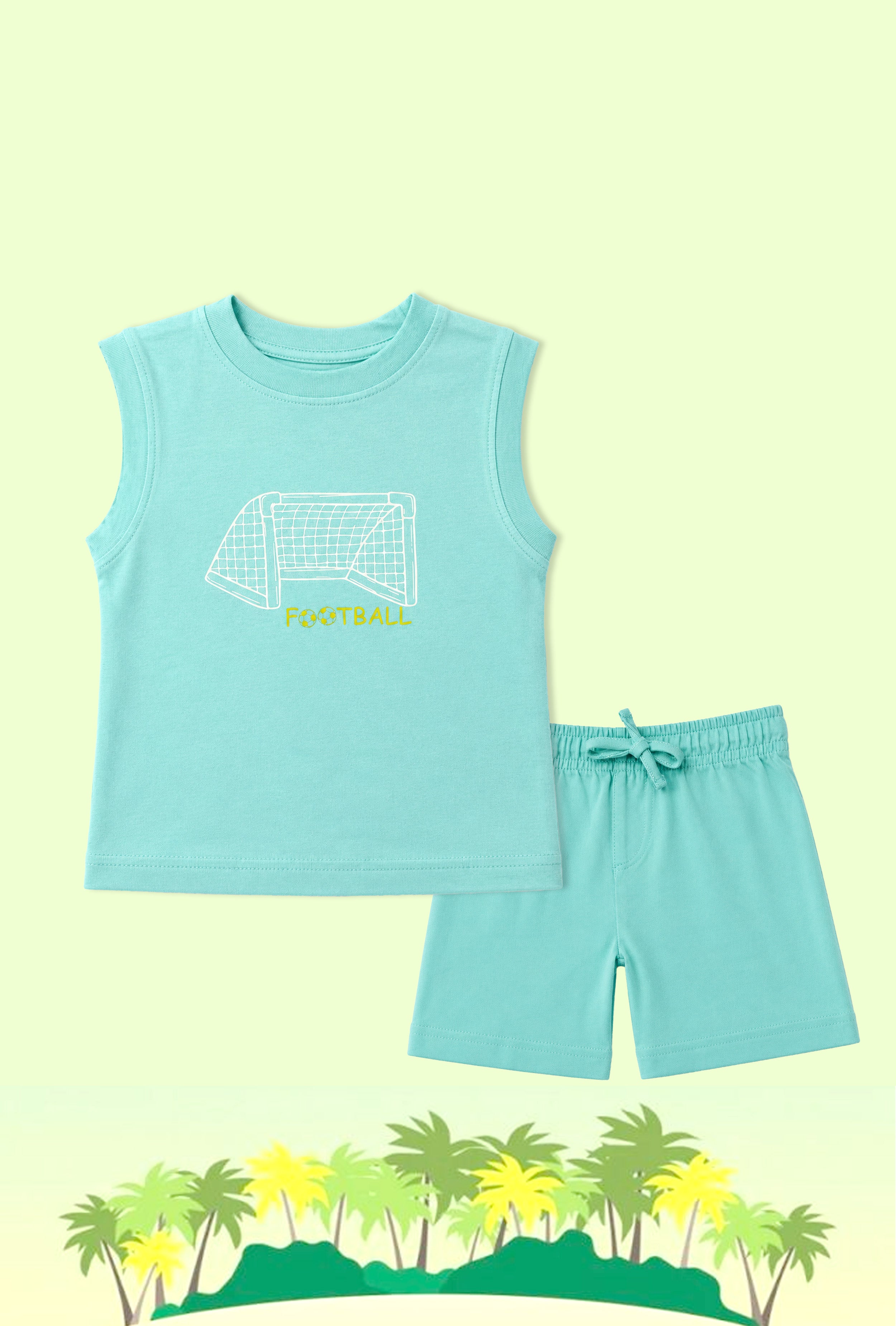 Nuberry Boys Sleeveless Co-ord Set | Soft & Breathable