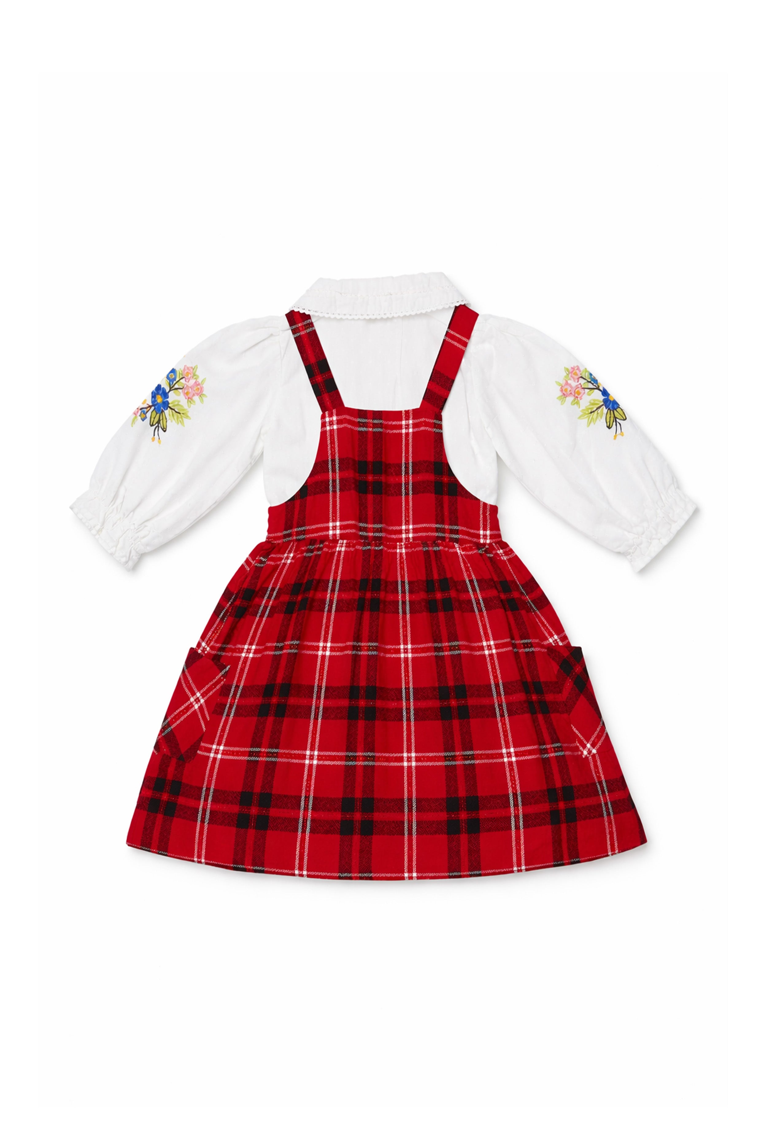 Nuberry Girl Dungaree | Soft & Breathable | Red