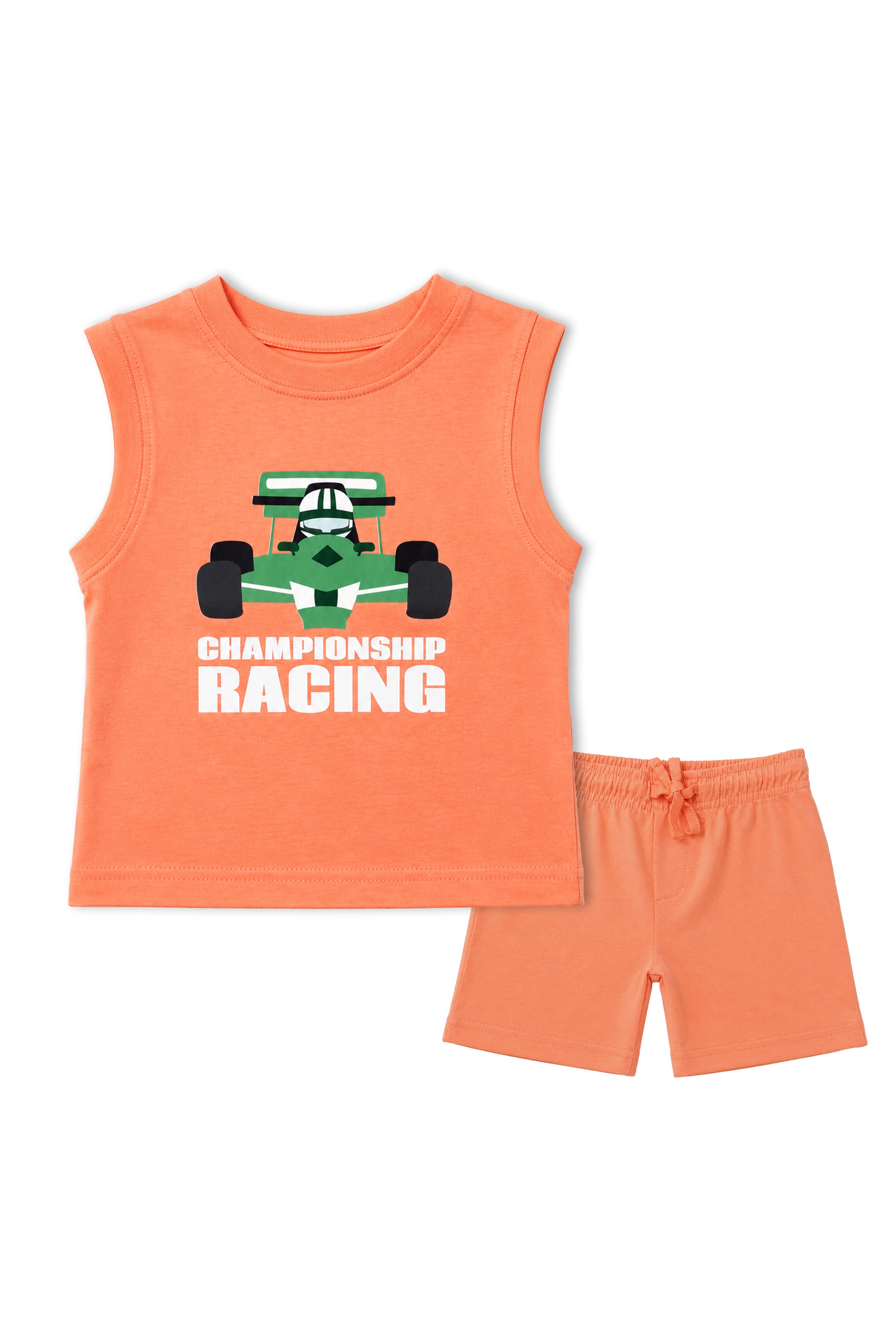 Nuberry Boys Sleeveless Co-ord Set | Soft & Breathable