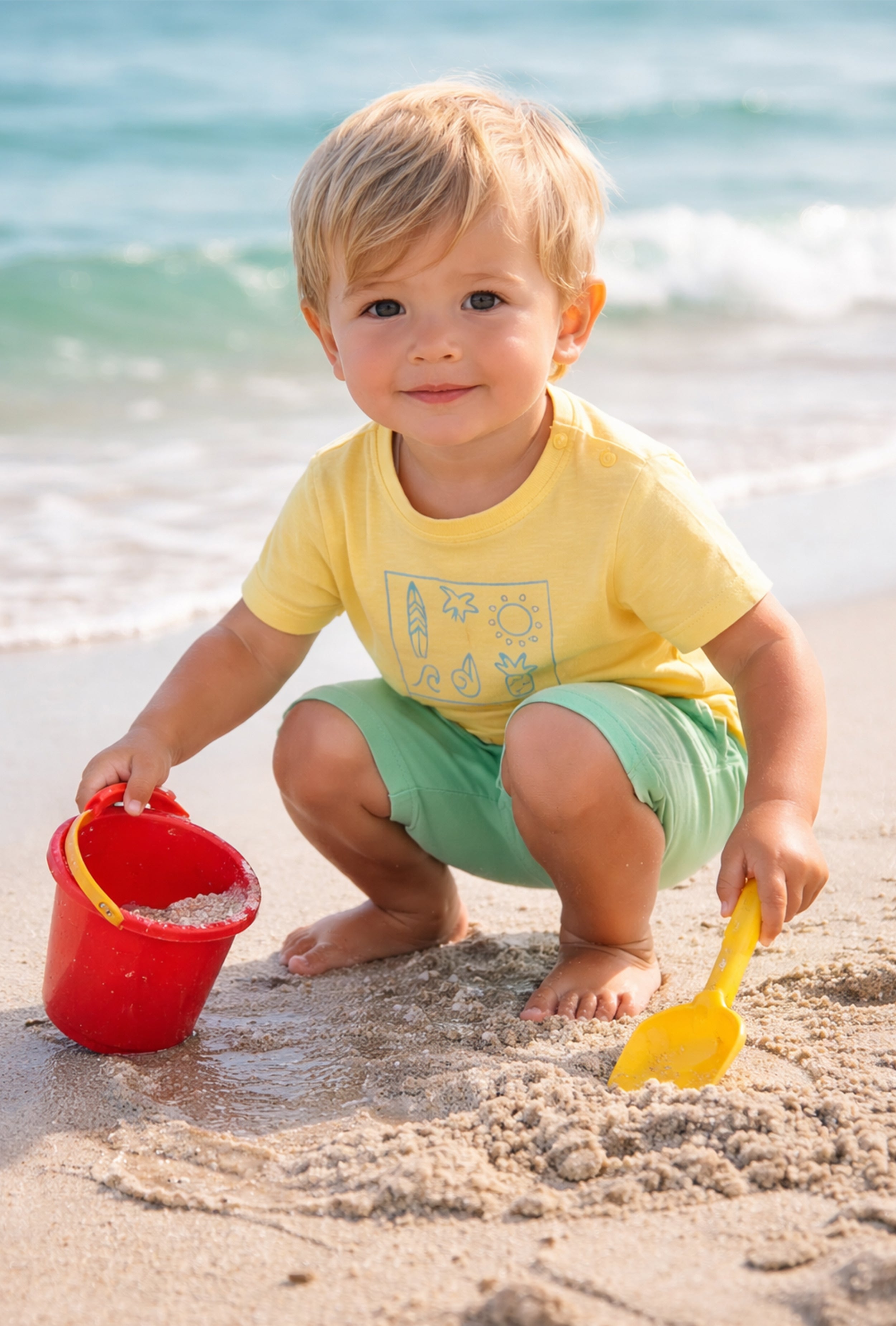 Boy T-Shirt and Shorts Set Lavender and Forcent Green Shorts - Neubaby Stores