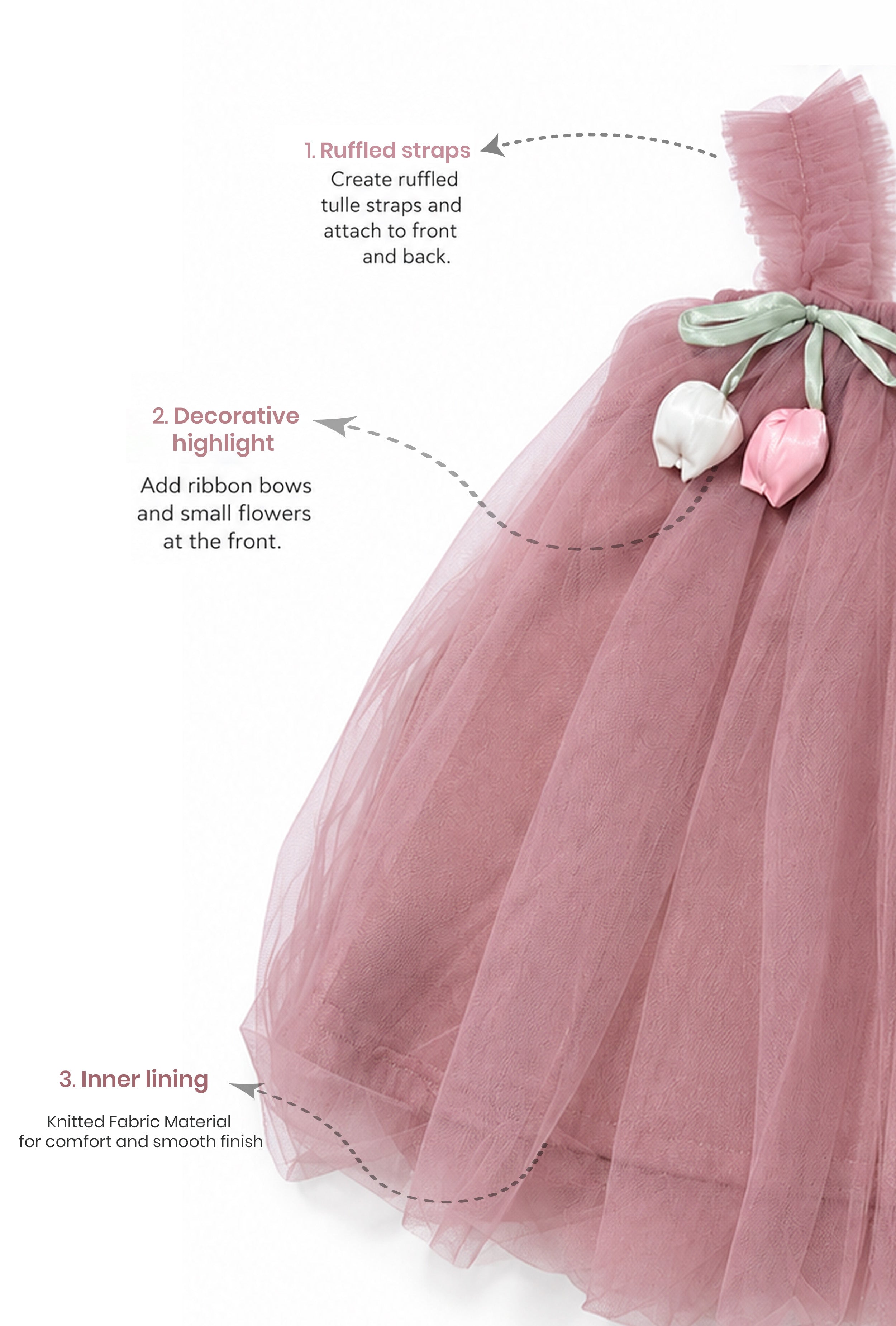 Little Lotus Princess Dress Set | Soft Mesh Baby Girl Party Frock with Matching Headband