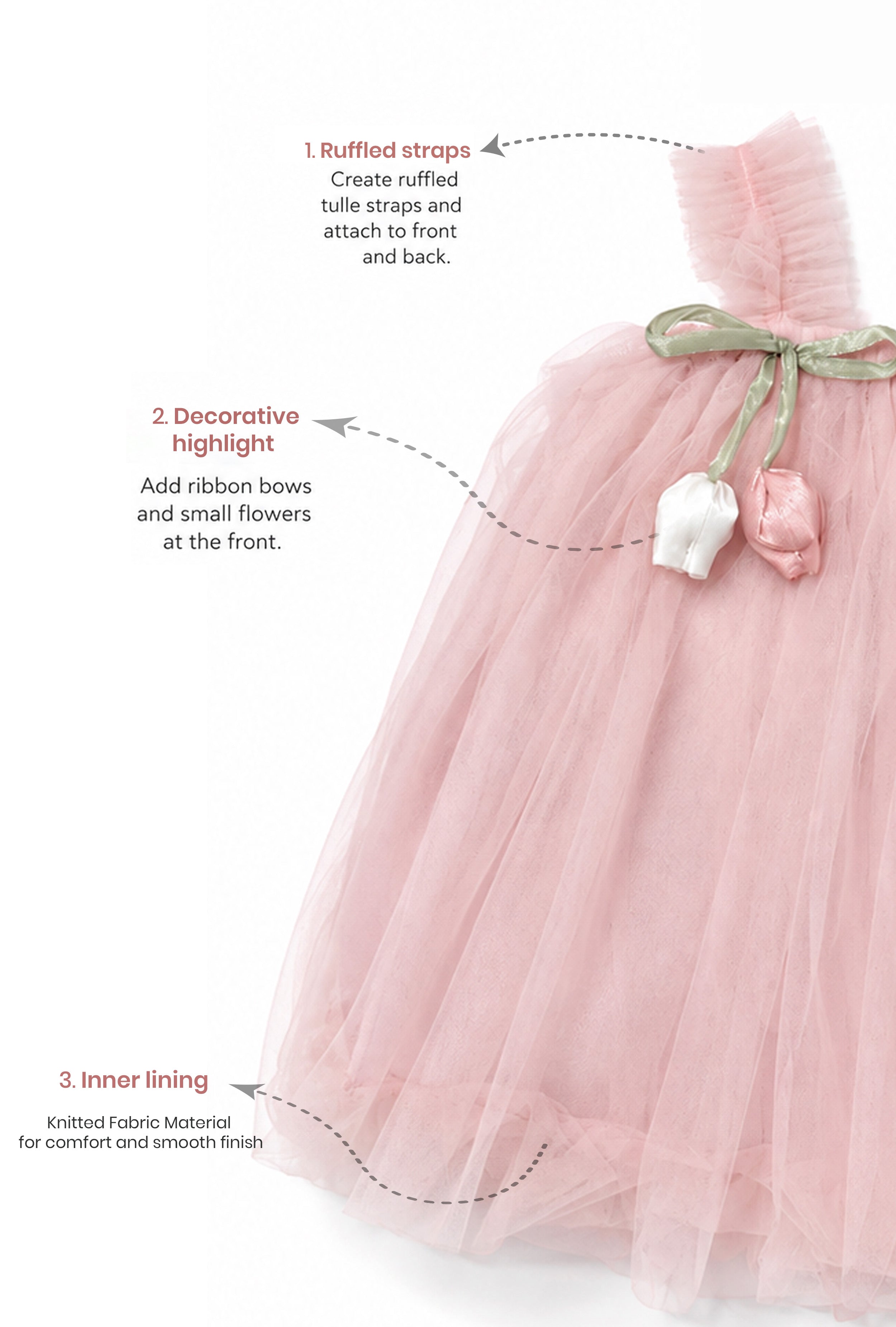 Little Lotus Princess Dress Set | Soft Mesh Baby Girl Party Frock with Matching Headband