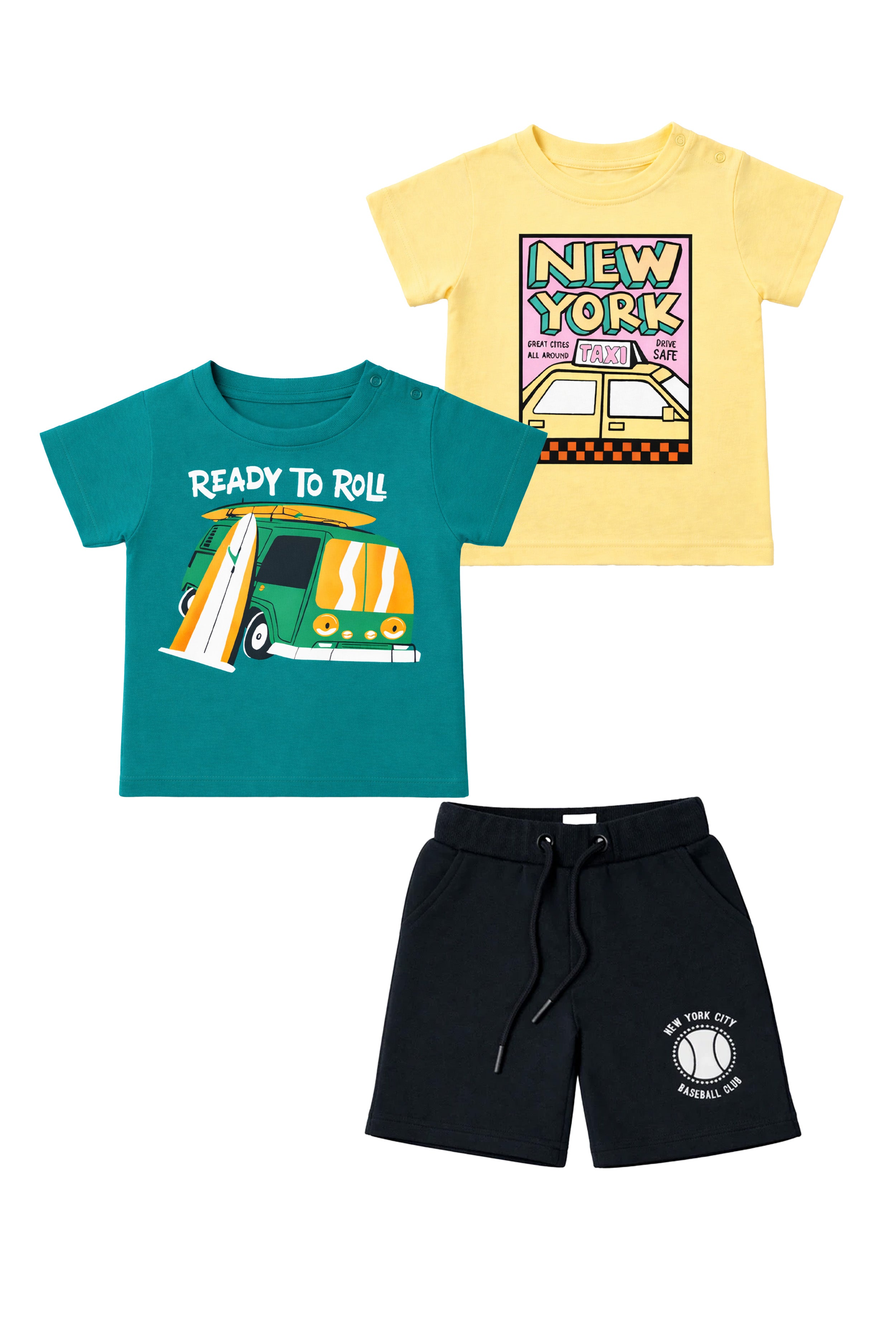 Double Style, Triple Comfort | Nuberry Boys 2 T-Shirt & 1 Short Combo