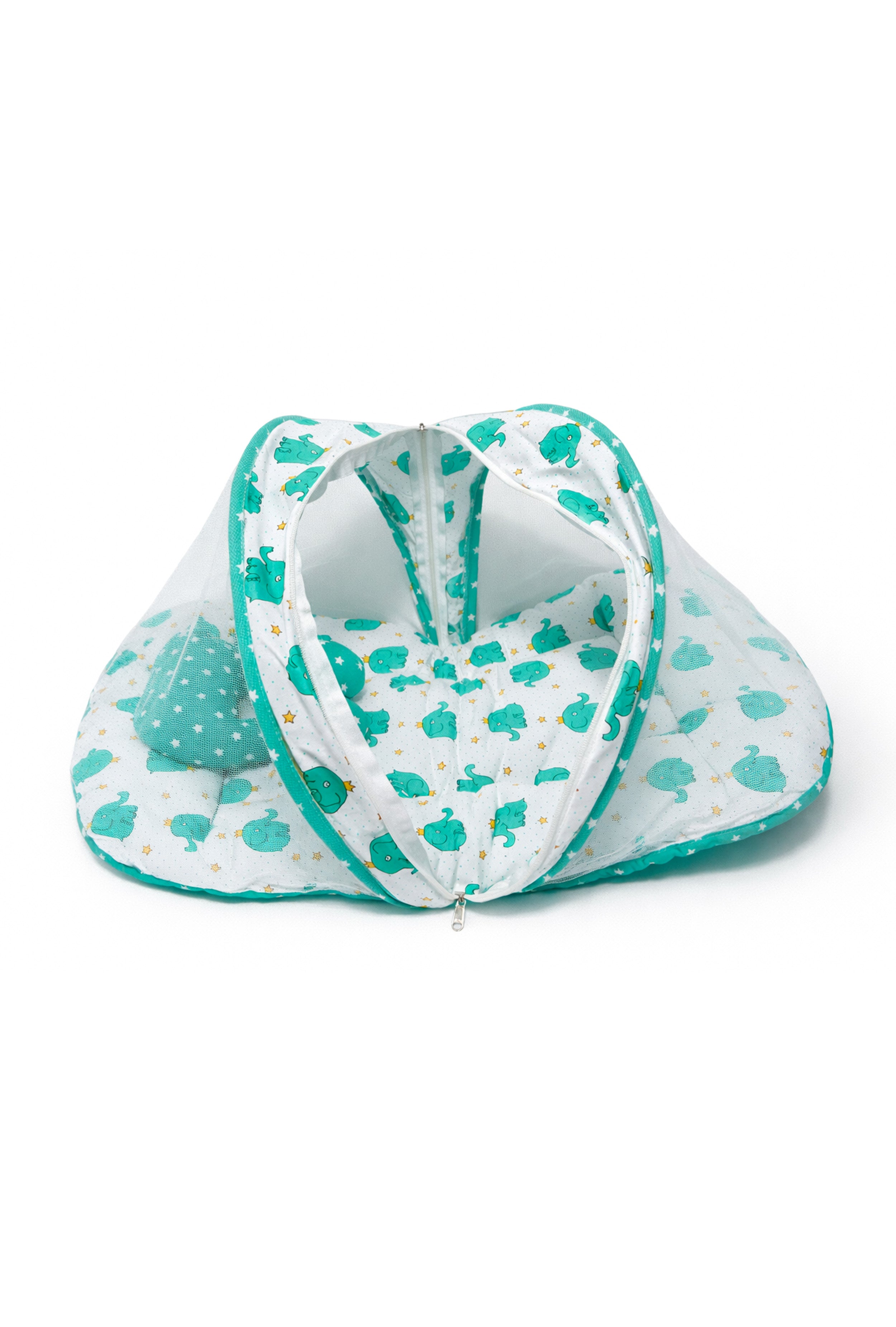 Baby Bed with Bolsters, Bed with Mosquito Net and Carry Nest (3 Pcs Set)