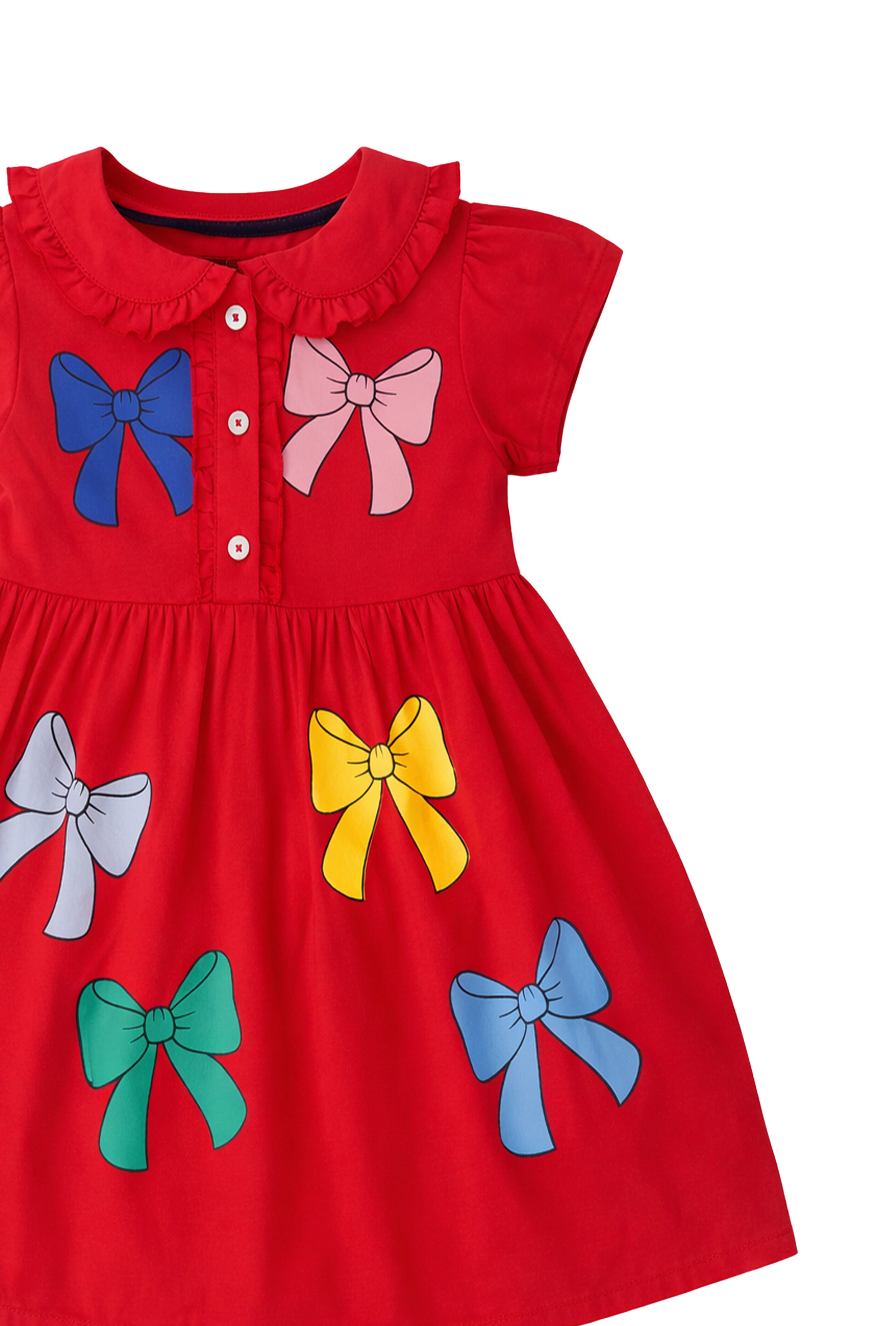 Colourful Bow Everyday Dress for Girls - Neubaby Stores